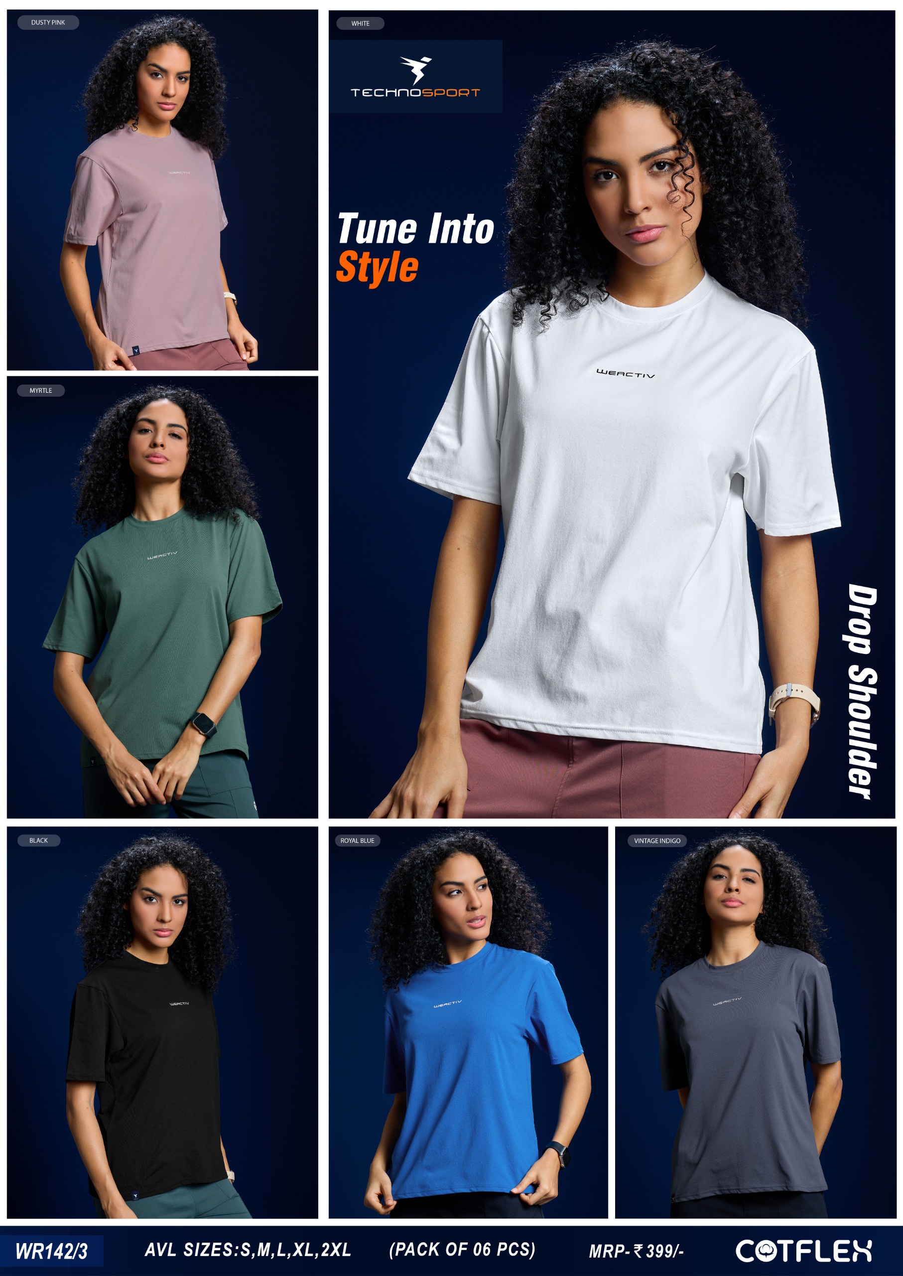 WR142/3 ASSORTED WOMENS TECHNOSPORT CREW NECK S - Image 1