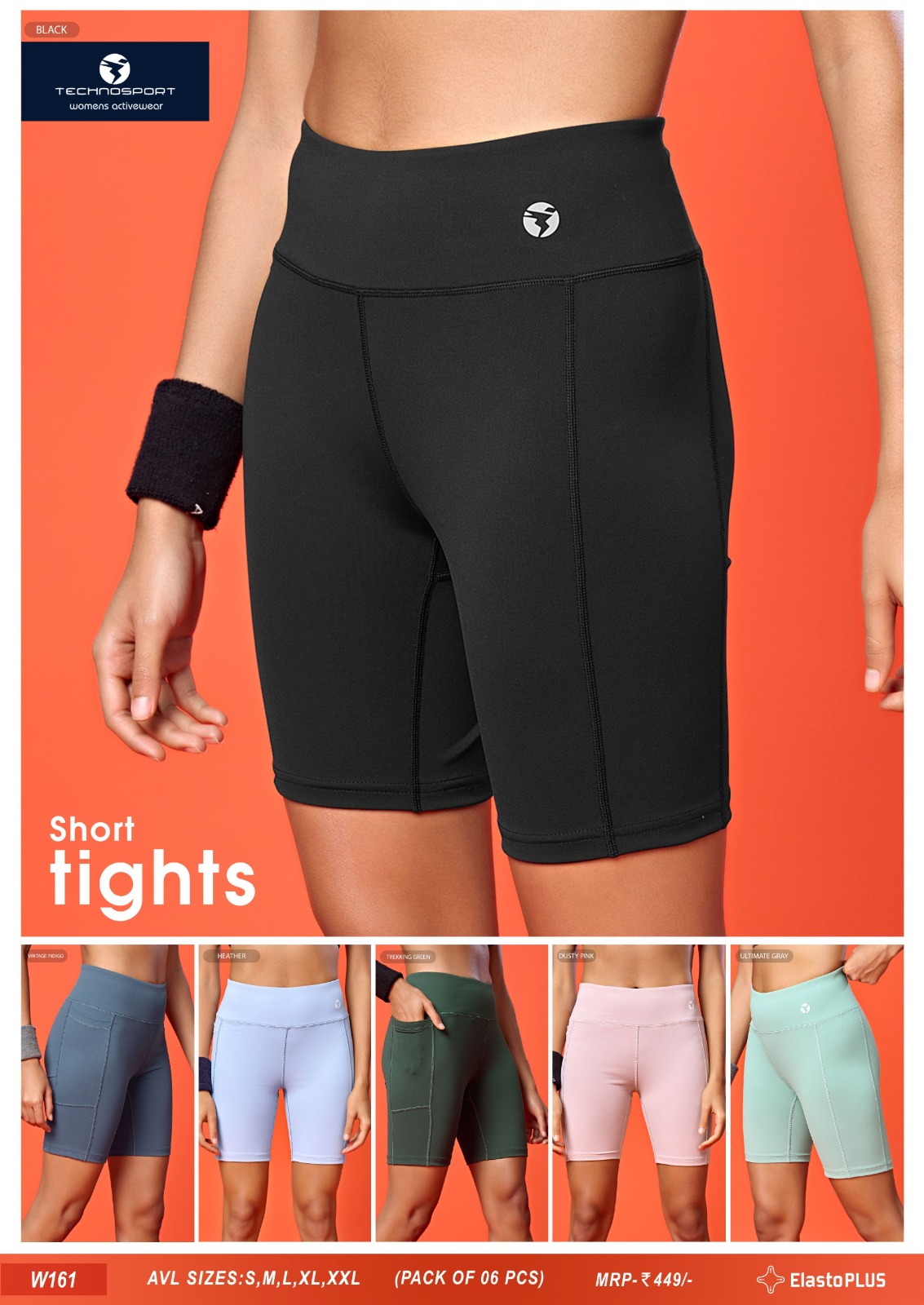 W161 ASSORTED WOMENS TECHNOSPORT TIGHTS L - Image 1