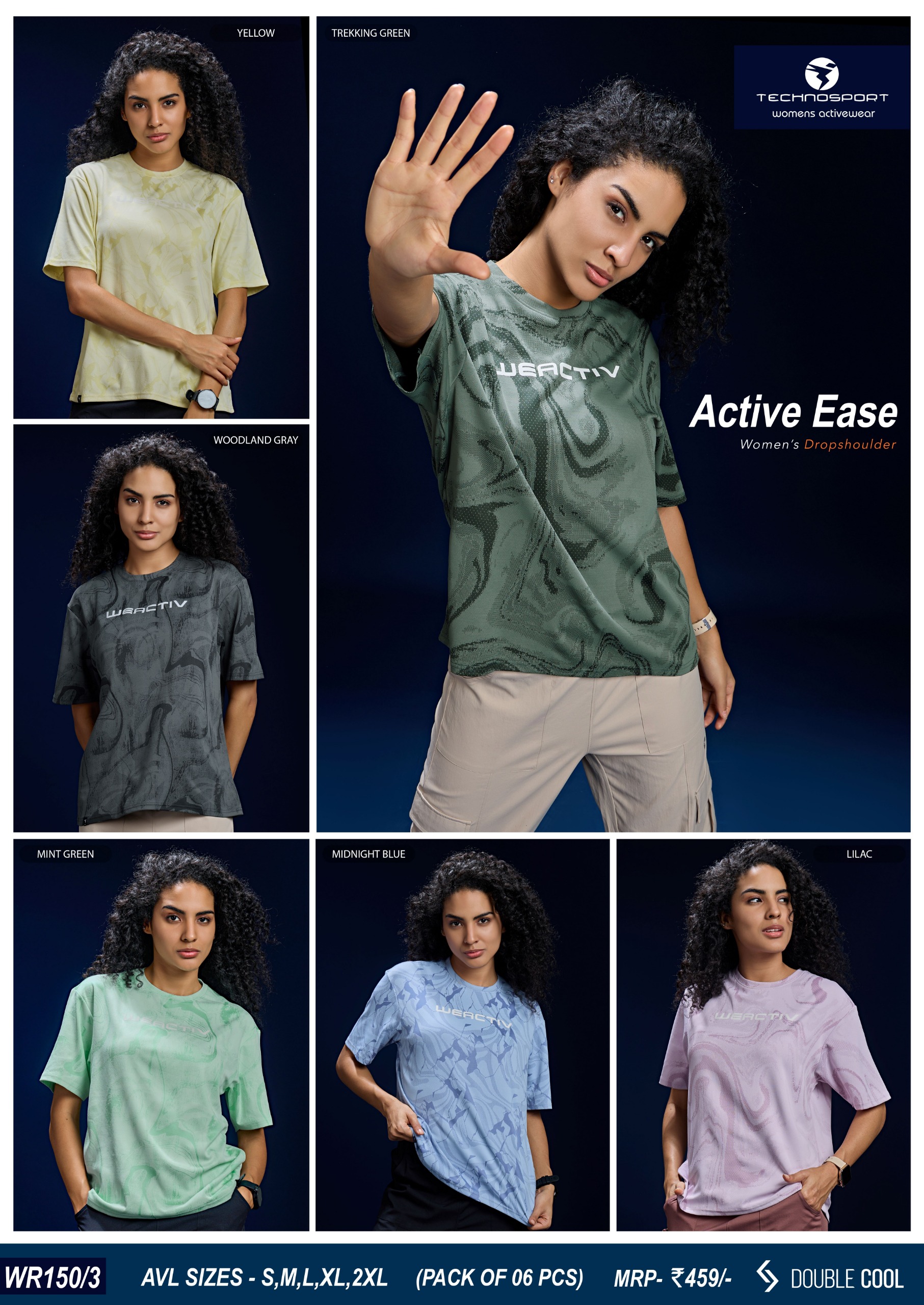 WR150/3 ASSORTED WOMENS TECHNOSPORT CREW NECK M - Image 1