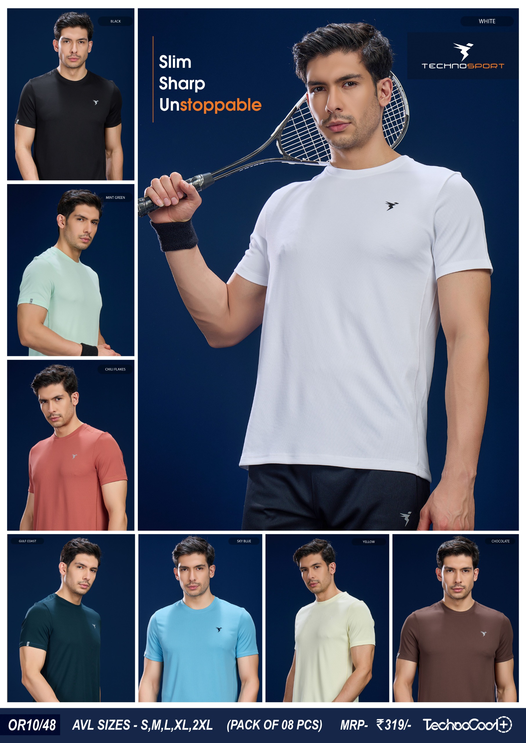 OR10 ASSORTED MENS TECHNOSPORTS CREW NECK H/S (2XL) - Image 1