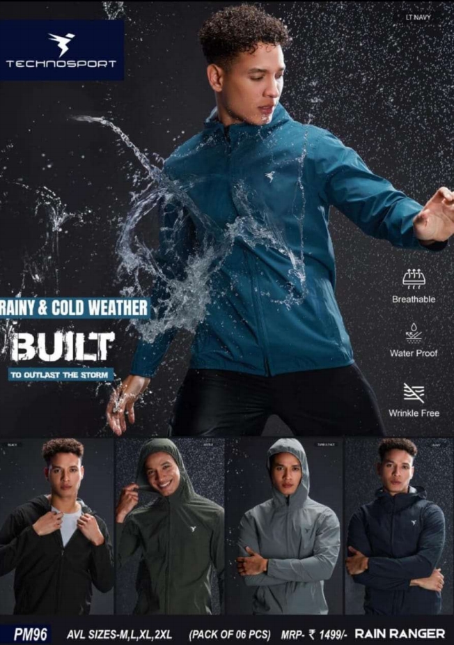 PM96 ASSORTED MENS TECHNOSPORT RAINCOAT F/S L - Image 1