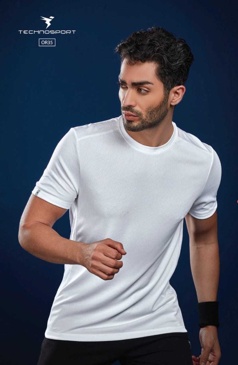 OR35 WHITE MENS TECHNOSPORT CREW NECK H/S XL MRP.270 - Image 1