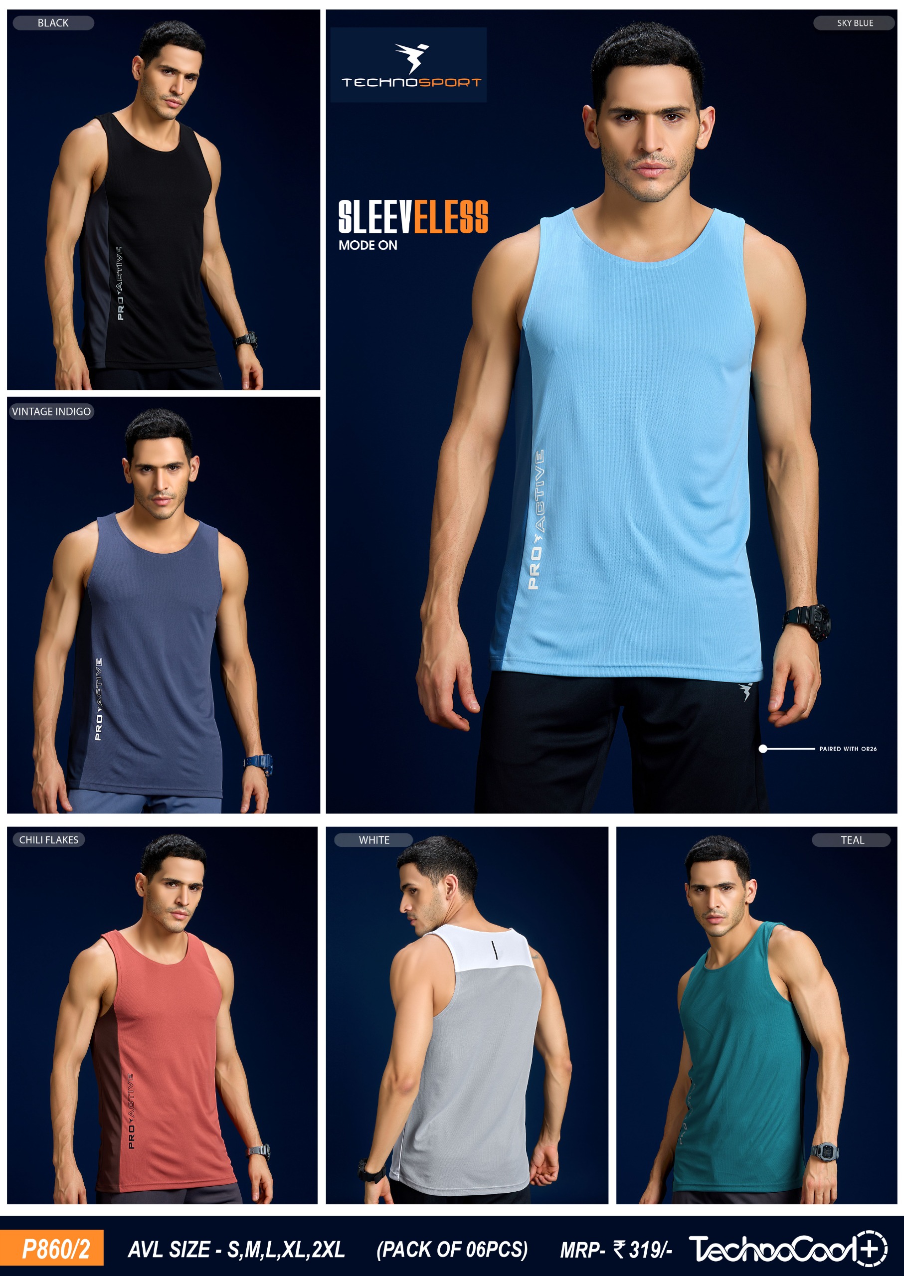 P860/2 MENS GYM VEST L/S L - Image 1