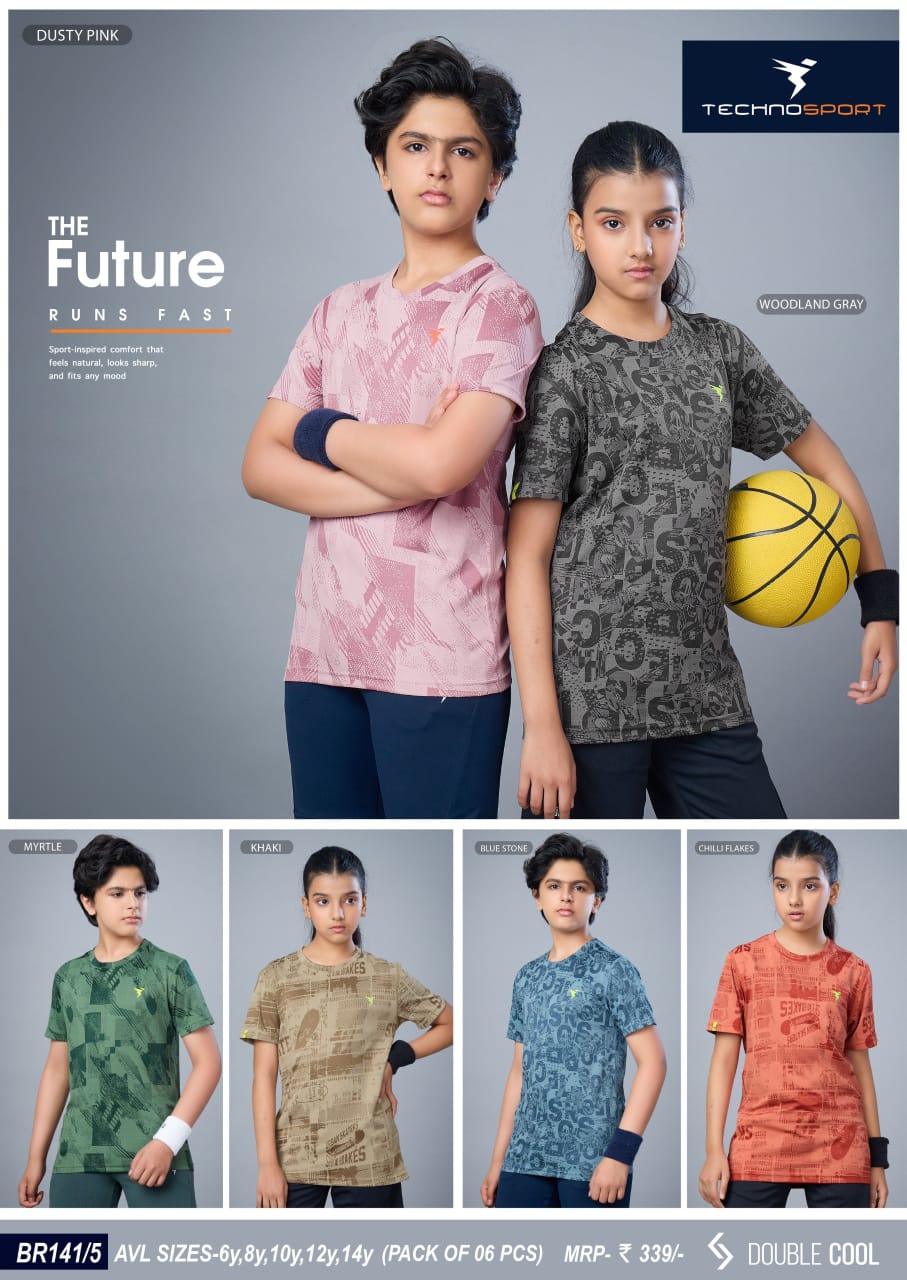 BR141/5 ASSORTED BOYS TECHNOSPORT CREW NECK 12Y - Image 1