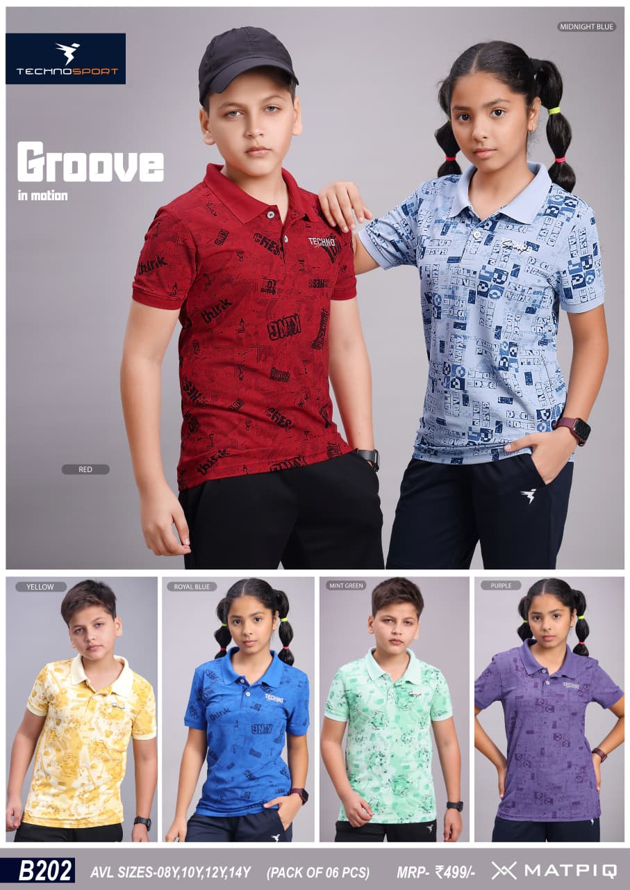 B202 ASSORTED KIDS TECHNOSPORT TSHIRT POLO H/S 10Y - Image 1