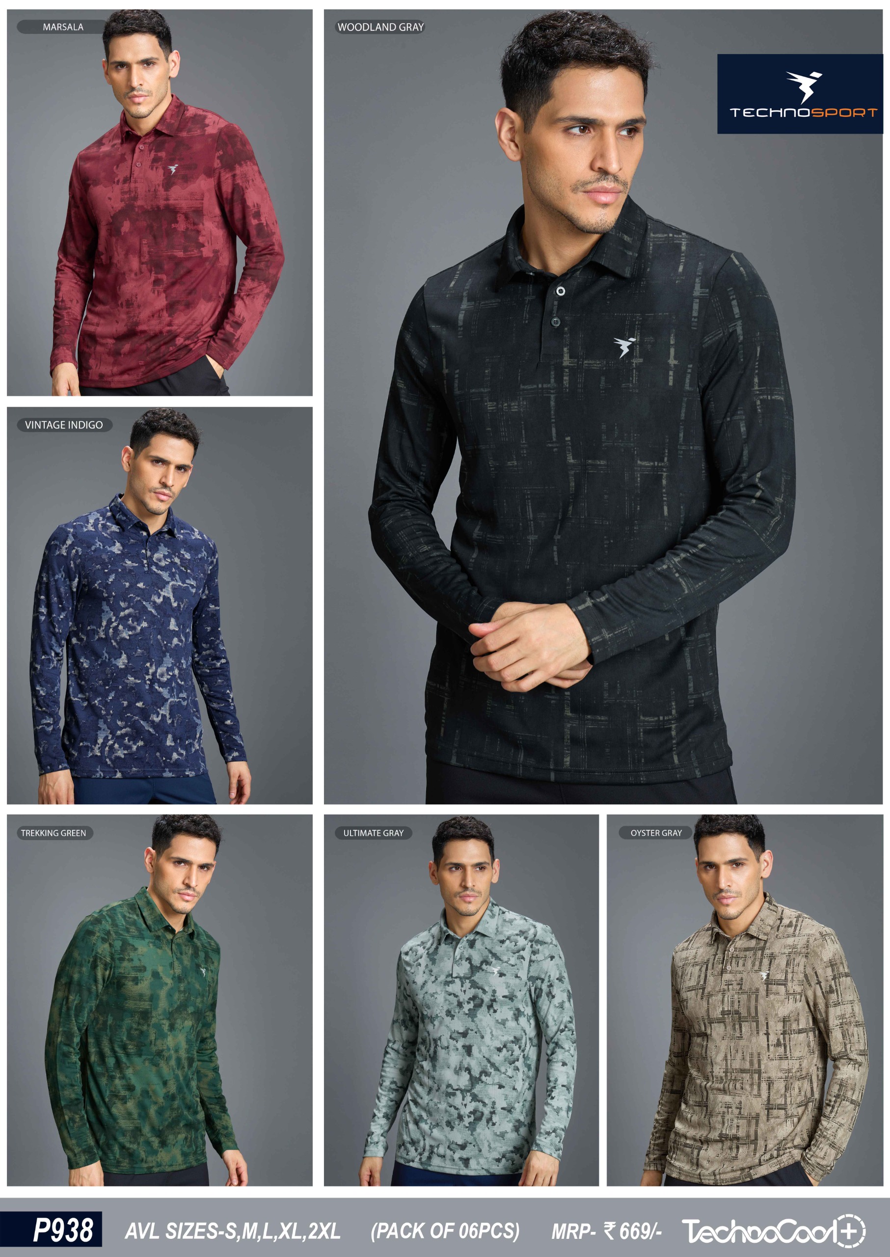 P938 ASSORTED MENS TECHNOSPORT COLLAR 2XL - Image 1