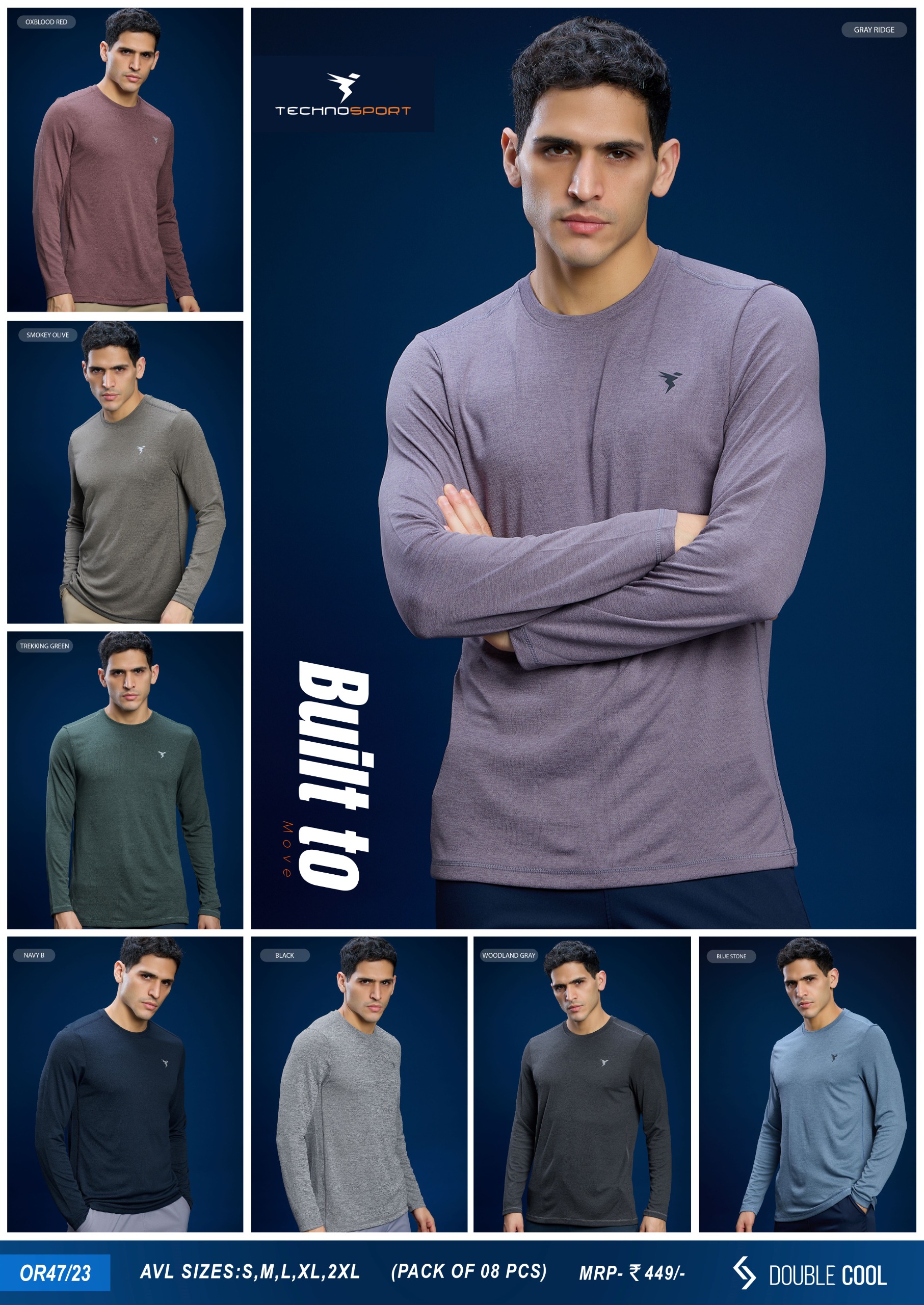 OR47 ASSORTED MENS TECHNOSPORT CREW NECK (XL) - Image 1