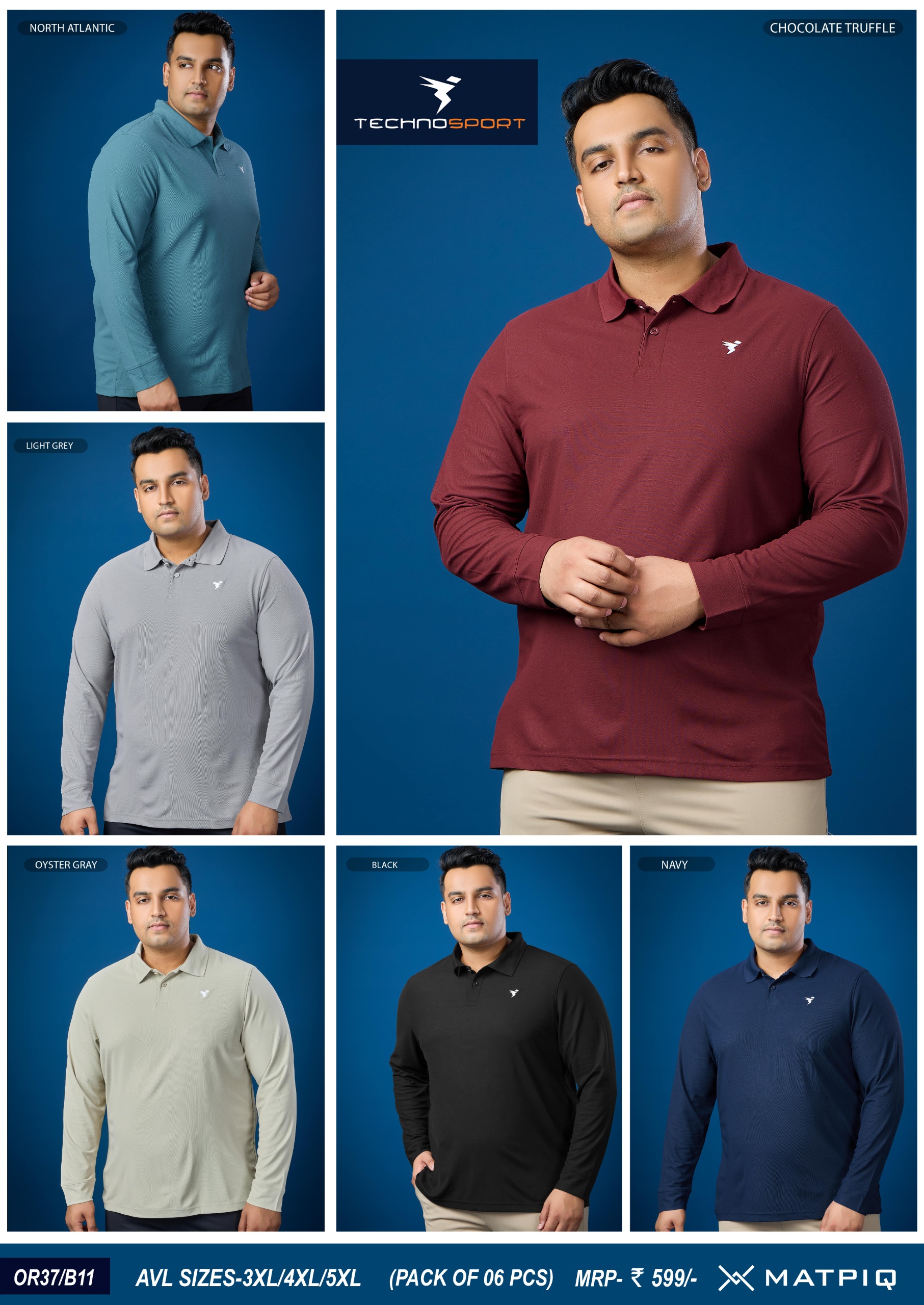 OR37/B11 ASSORTED MENS TECHNOSPORT COLLAR 3XL - Image 1
