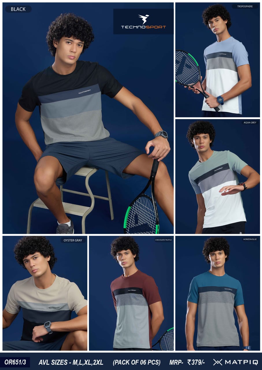 OR651/3 ASSORTED MENS TECHNOSPORT CREW NECK 2XL - Image 1