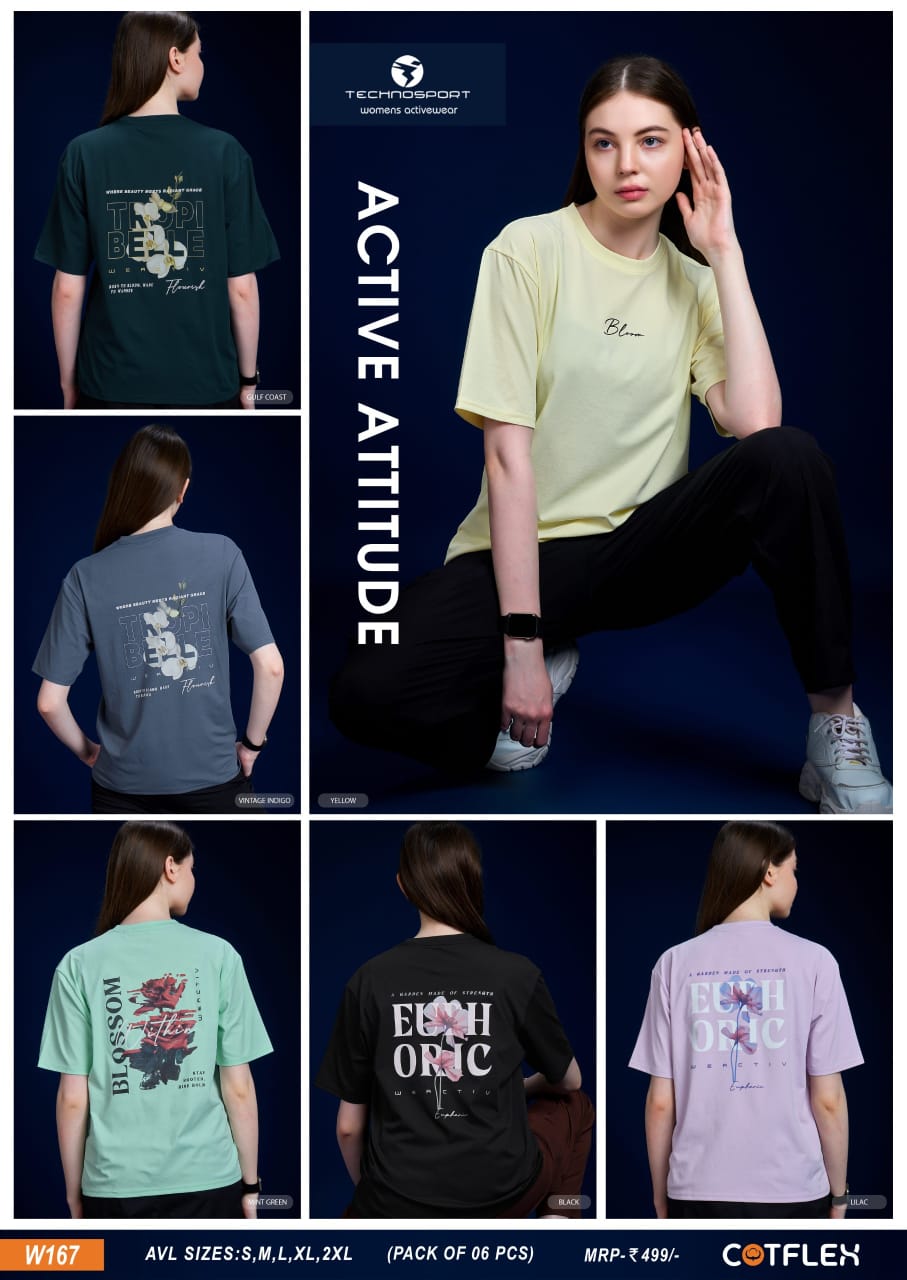 W167 ASSORTED WOMENS TECHNOSPORT CREW NECK L - Image 1