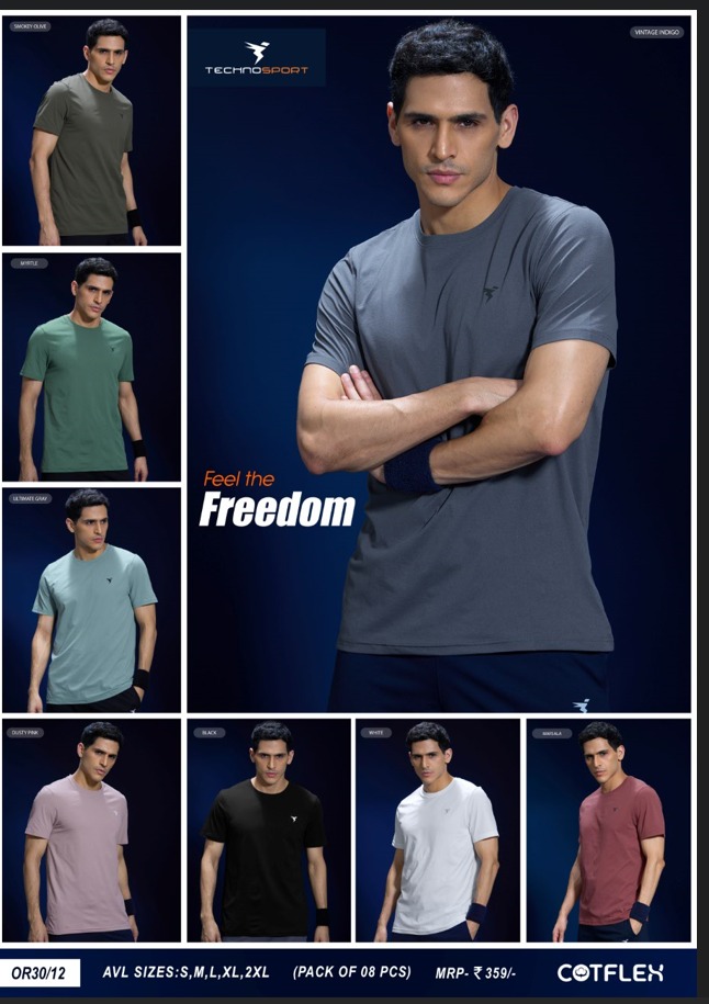 OR30/12 ASSORTED MENS TECHNOSPORT CREW NECK 2XL - Image 1