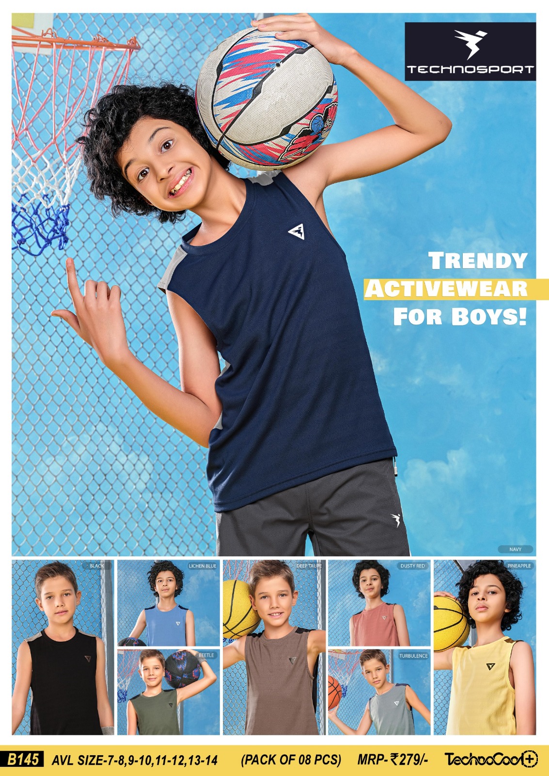 B145 ASSORTED BOYS TECHNOSPORT SLEEVELESS L/S 30 - Image 1