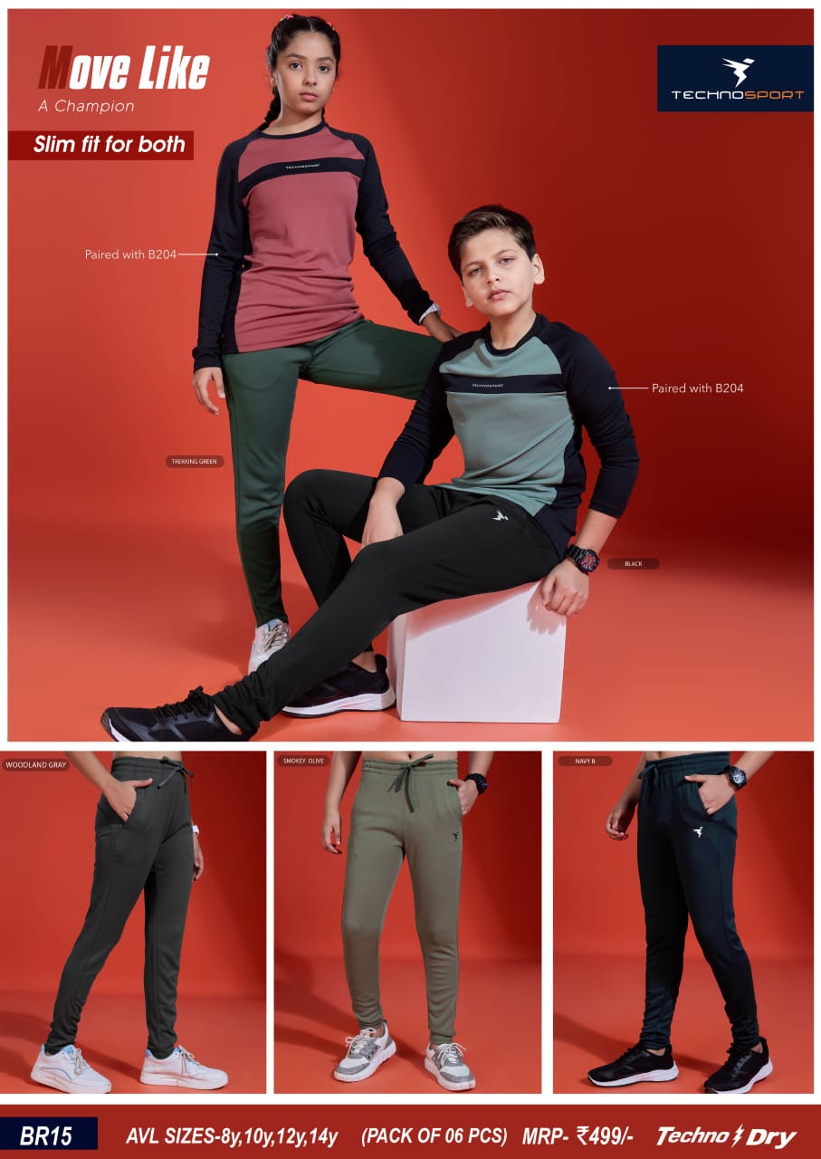 BR15 ASSORTED KIDS TECHNOSPORT TRACK PANT (14Y) - Image 1