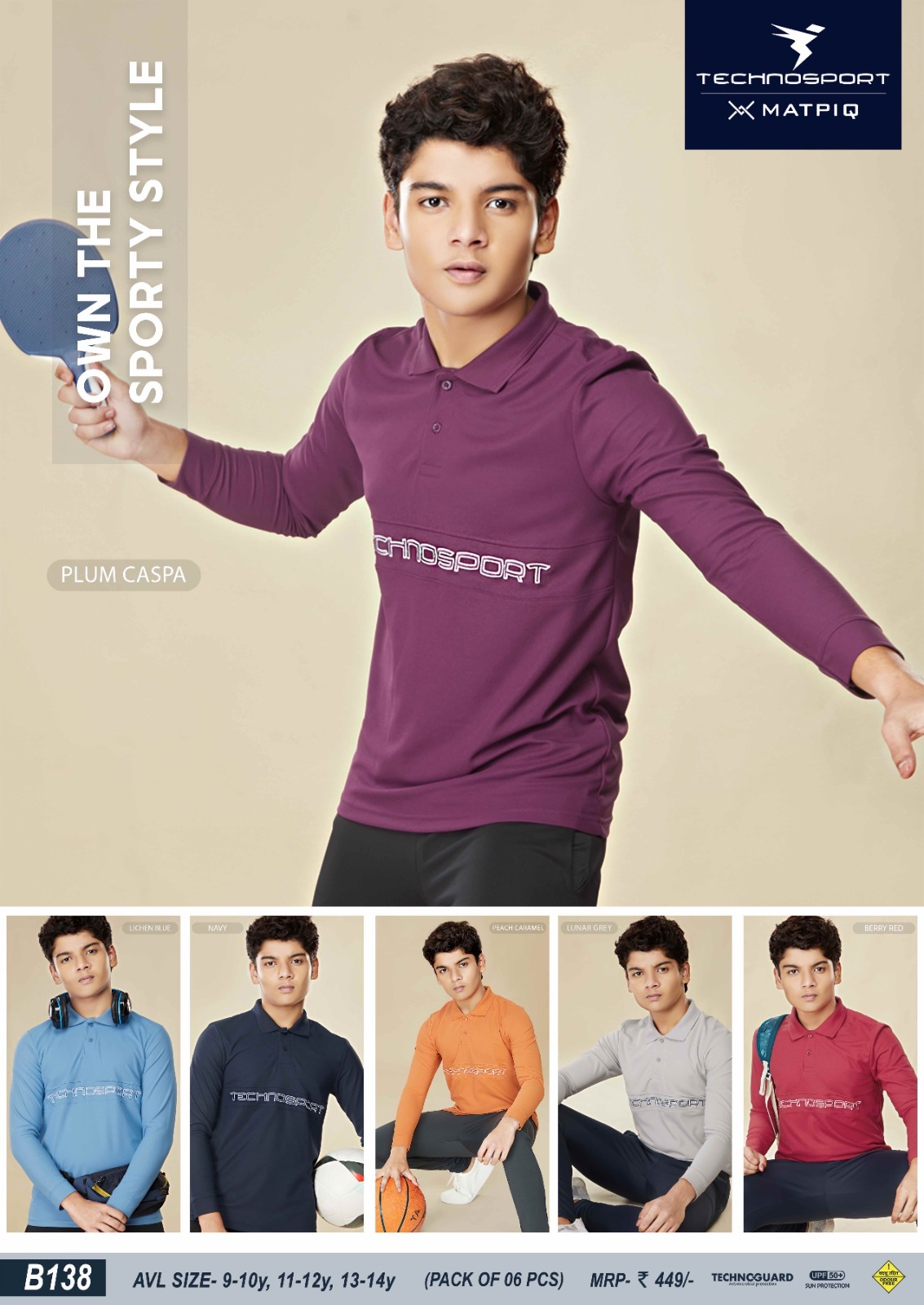 B138 ASSORTED BOYS TECHNOSPORT COLLAR F/S (10Y) - Image 1