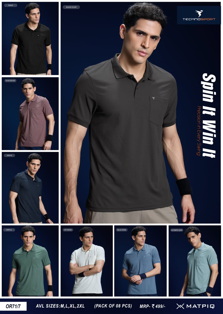 OR71 ASSORTED MENS TECHNOSPORT COLLAR H/S (XL) - Image 1