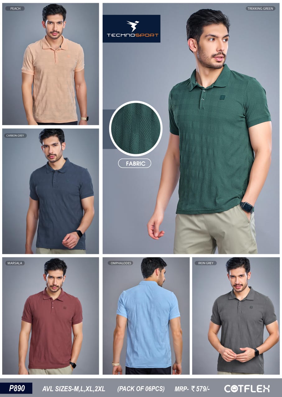 P890 ASSORTED MENS TECHNOSPORT COLLAR L - Image 1