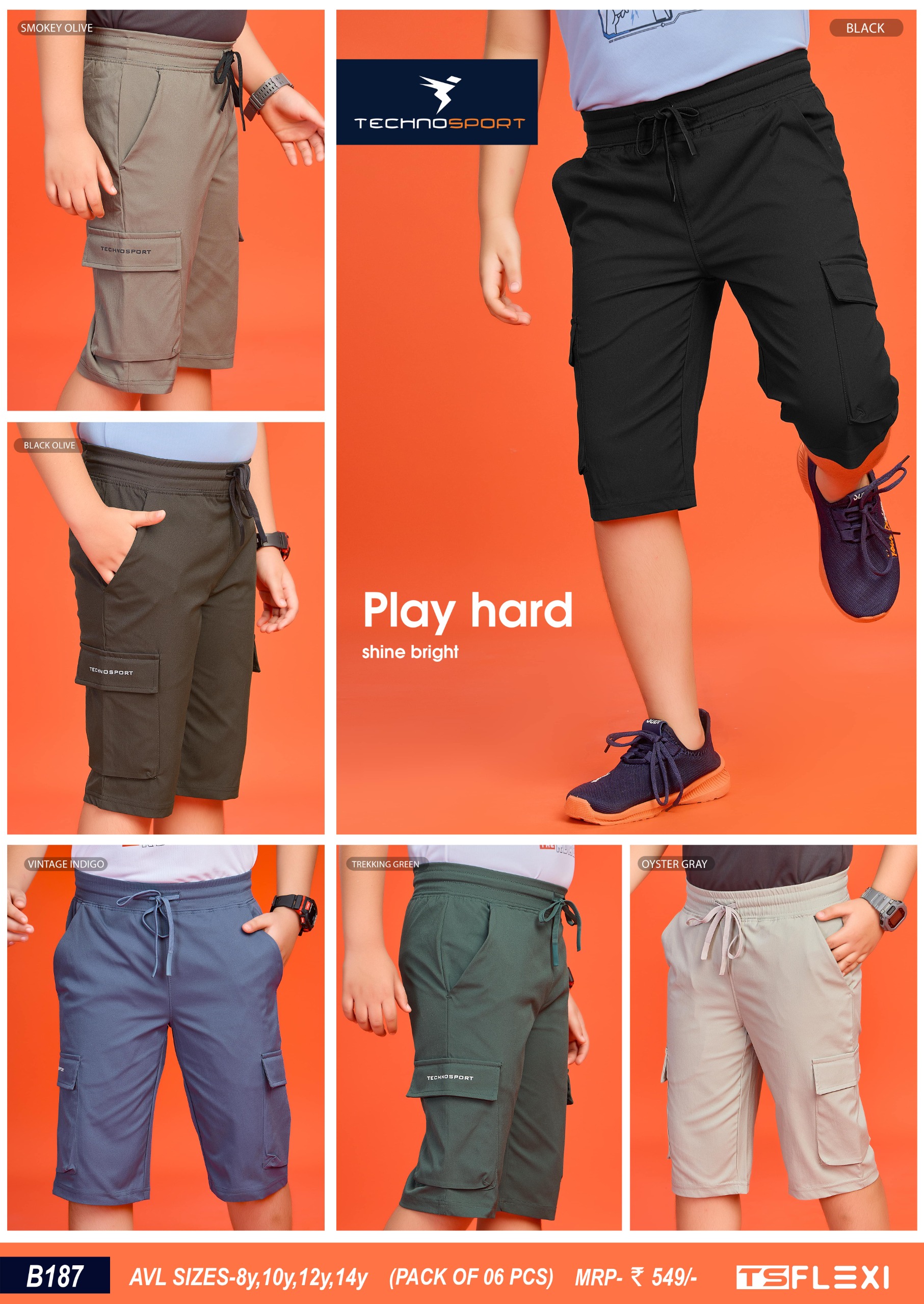 B187 ASSORTED BOYS TECHNOSPORT SHORTS (08Y) - Image 1