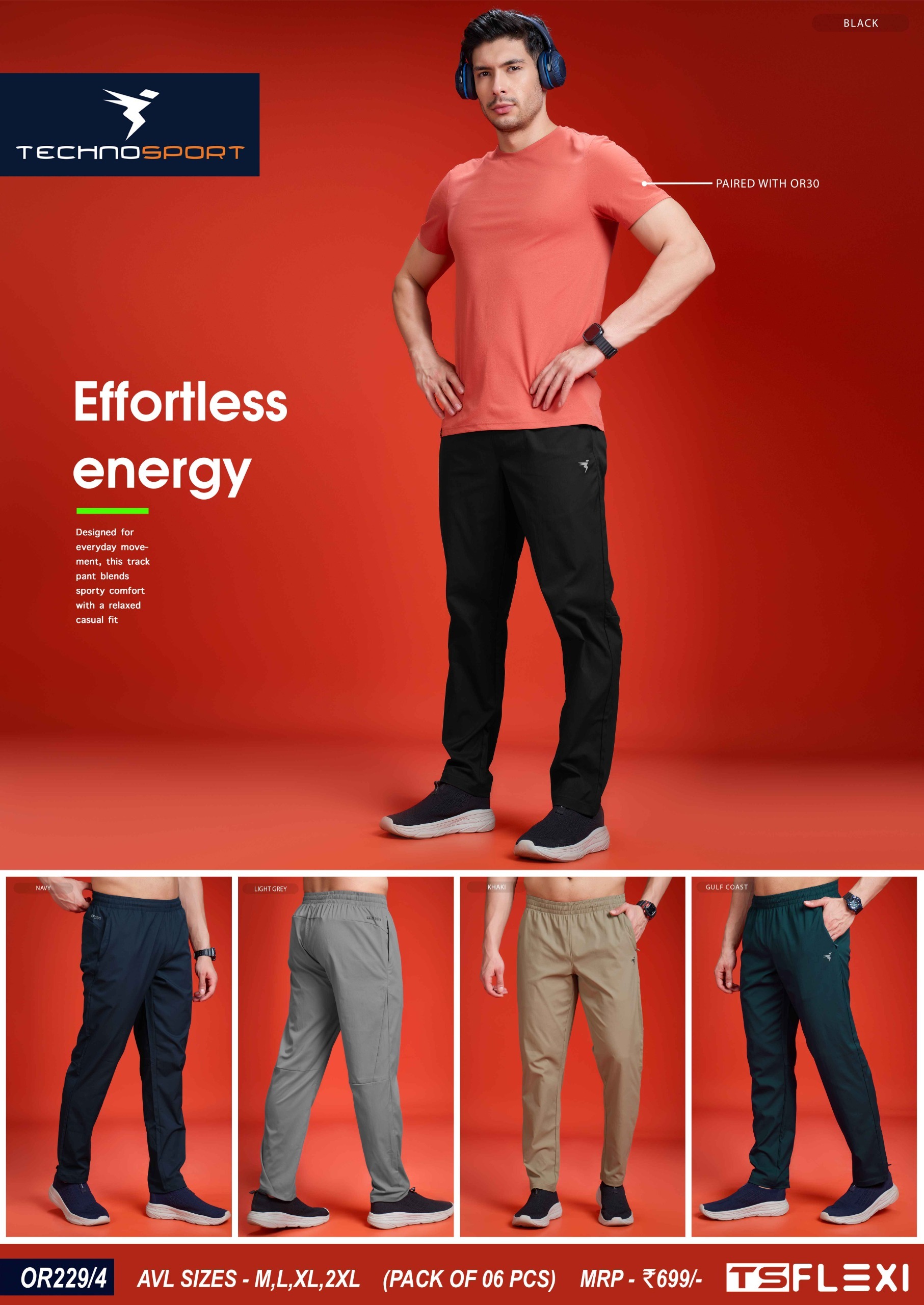 OR229 ASSORTED MENS TECHNOSPORT TRACK PANT (2XL) - Image 1