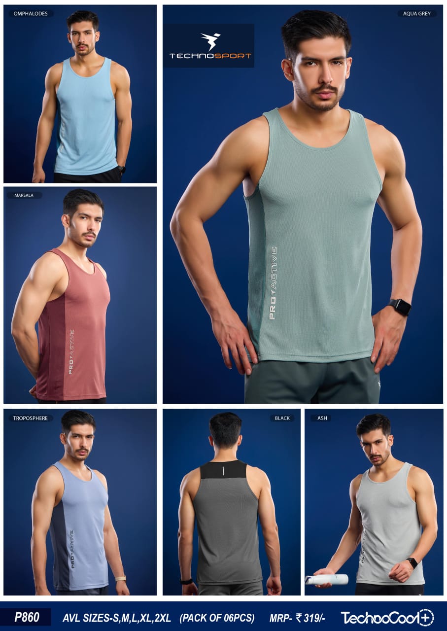 P860/2 MENS GYM VEST L/S XL - Image 1