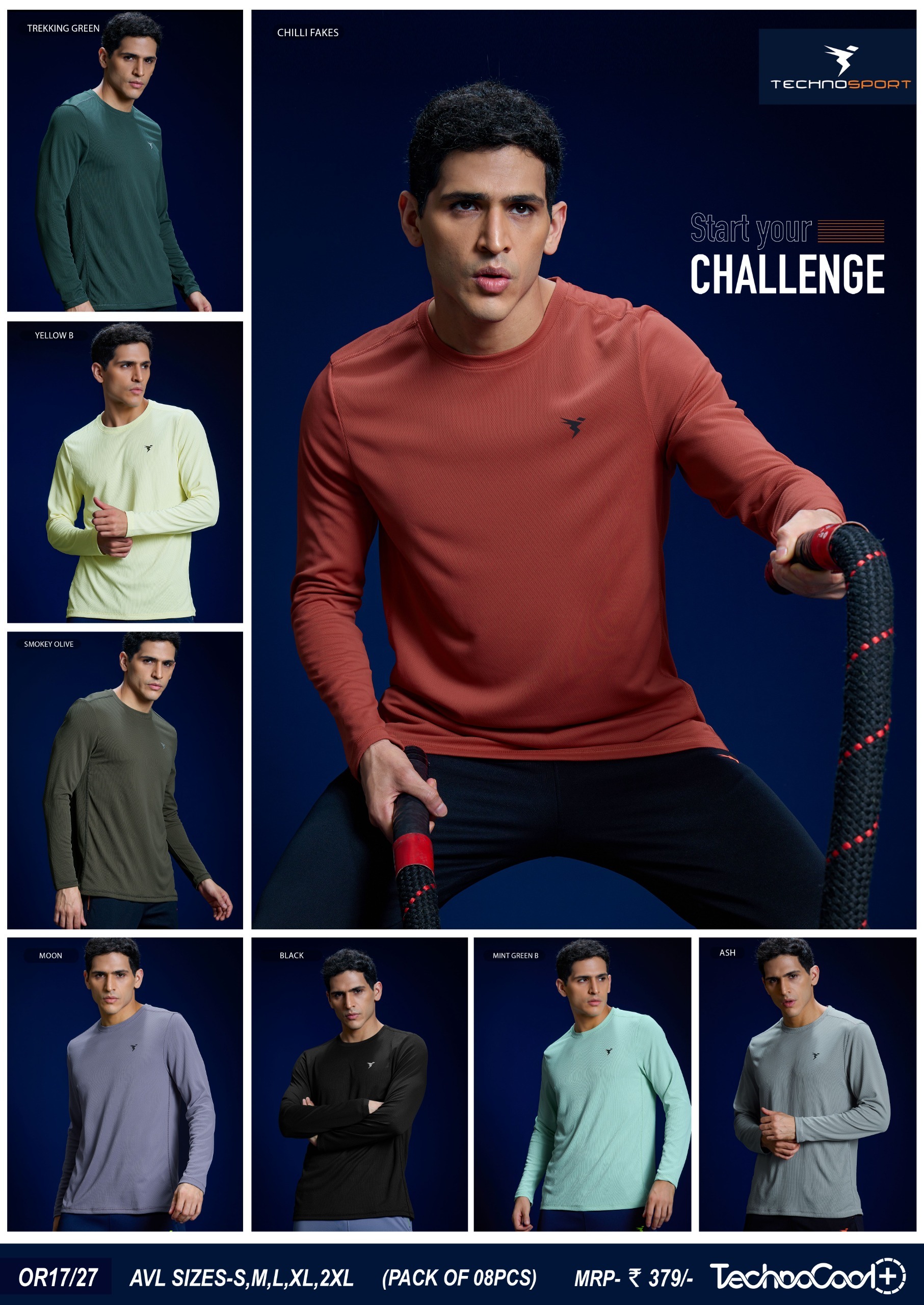 OR17 ASSORTED MENS TECHNOSPORT CREW NECK (L) - Image 1