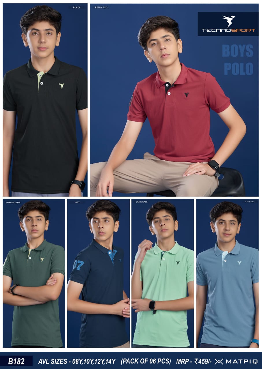B182 ASSORTED BOYS TECHNOSPORT COLLAR 08Y - Image 1
