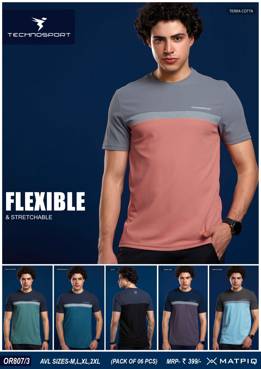 OR807/3 ASSORTED MENS TECHNOSPORT CREW NECK 2XL - Image 1