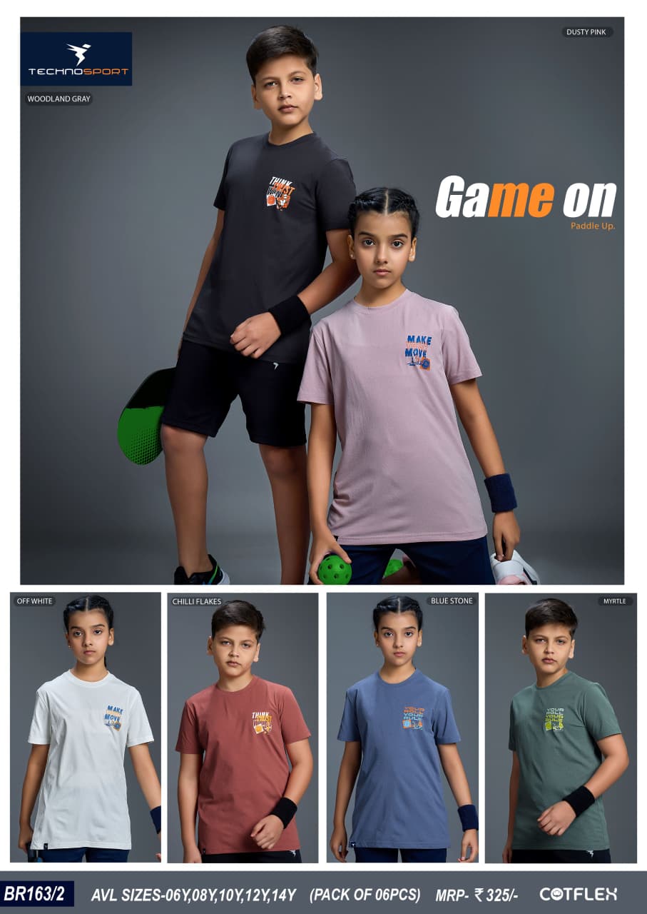 BR163/2 ASSORTED KIDS TECHNOSPORT CREW NECK 08Y - Image 1