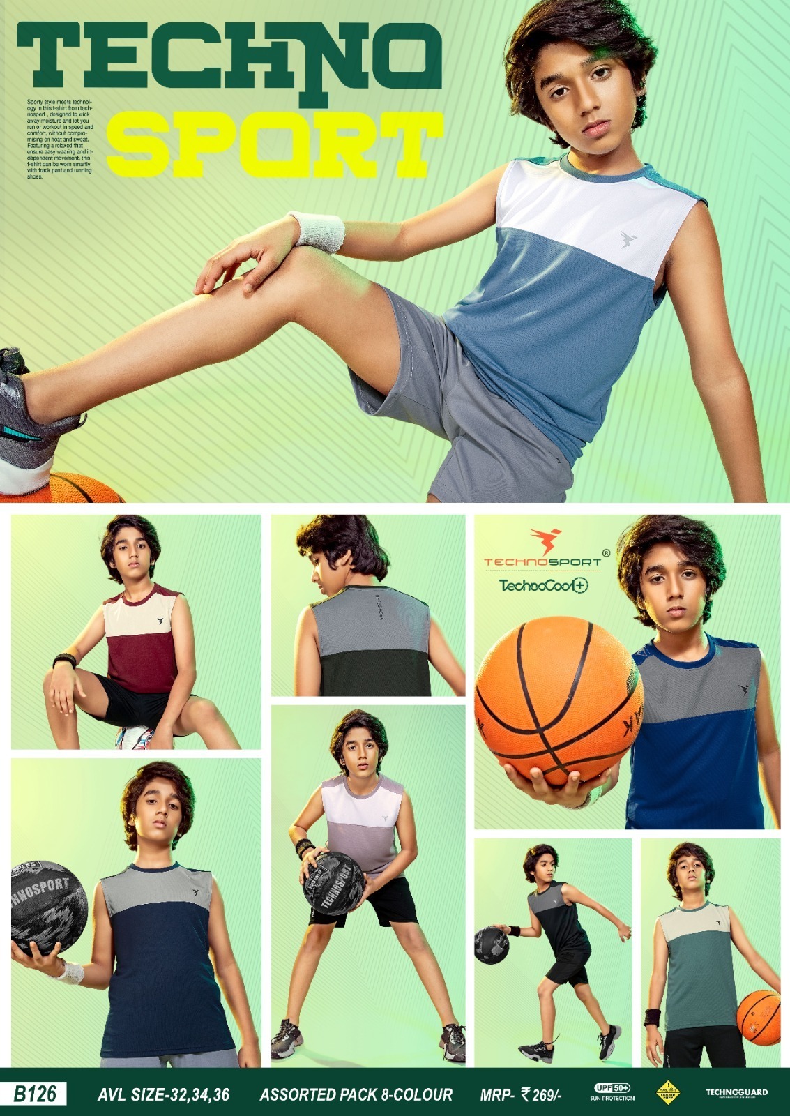 B126 ASSORTED BOYS TECHNOSPORT SLEEVELESS L/S 36 - Image 1