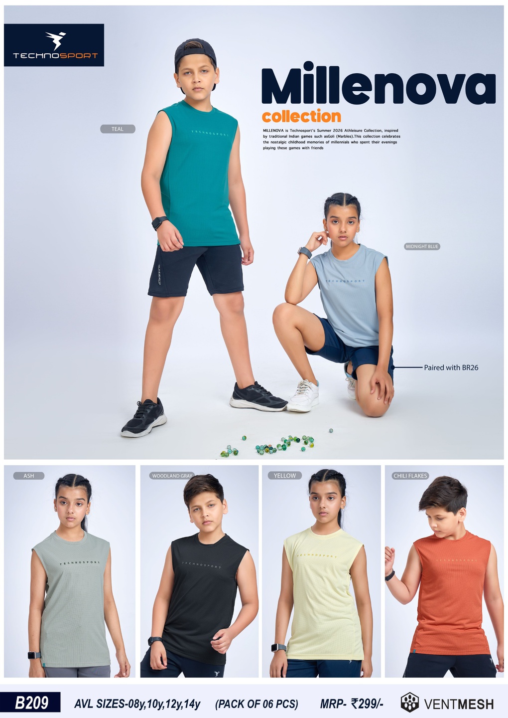 B209 ASSORTED BOYS TECHNOSPORT CREW NECK SANDO (08Y) - Image 1