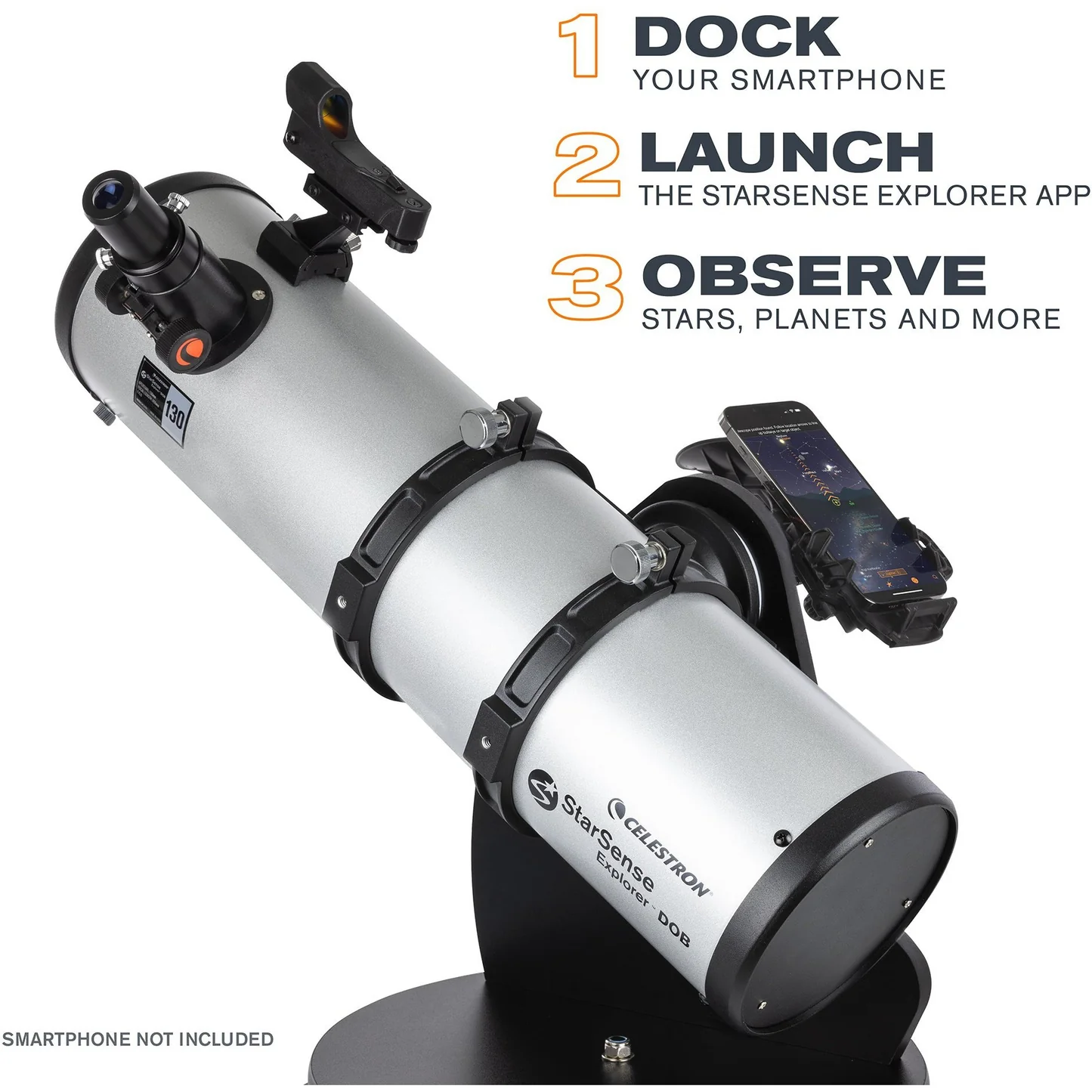 Celestron StarSense Explorer 130mm Dobsonian Smartphone App-Enabled Telescope (22481) Celestron StarSense Explorer 130mm Dobsonian Smartphone App-Enabled Telescope (22481) - Image 2