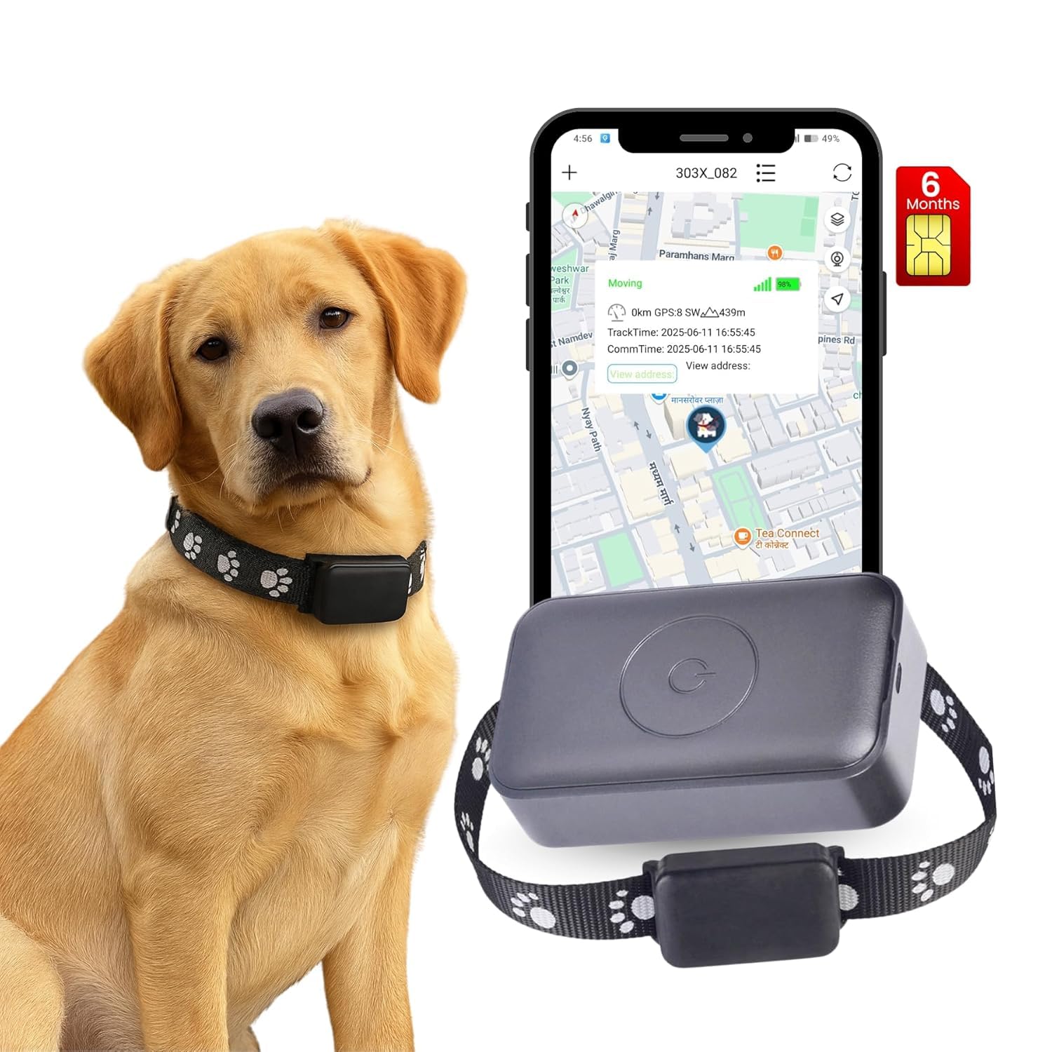 FETACA® P03 Smart GPS Tracker for Pets & Livestock | Live Location Tracking for Dogs, Cats & Farm Animals | Waterproof Collar | Safe & Secure Tracking Device (6 Months Sim and App) - Image 2