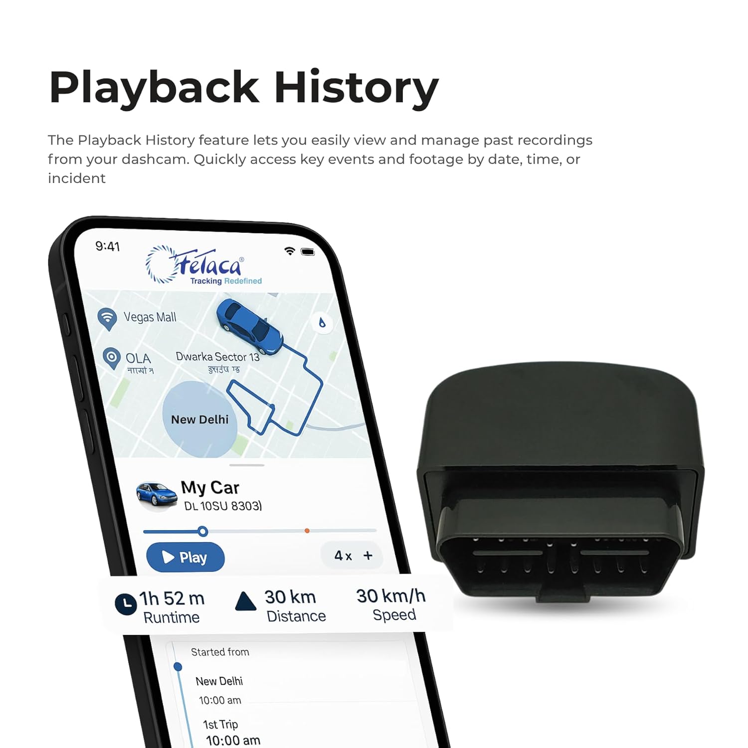 FETACA OBD GPS Tracker for Car Free 4G SIM | 15+ Features | Easy Plug & Play | Real-Time Location, Engine Health, Driving History, Fuel Consumption & Geofence Alerts - Image 5