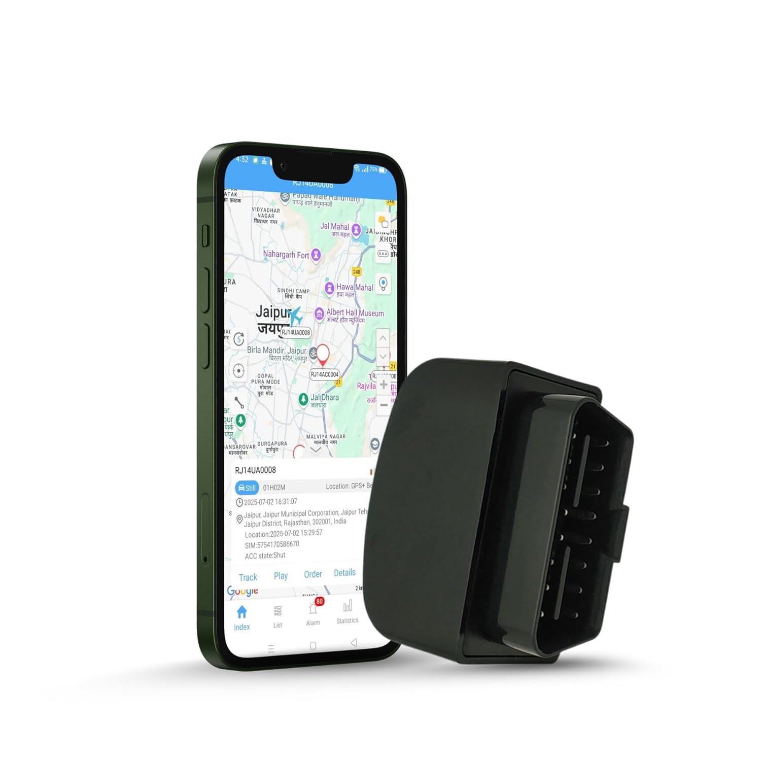 FETACA OBD GPS Tracker for Car Free 4G SIM | 15+ Features | Easy Plug & Play | Real-Time Location, Engine Health, Driving History, Fuel Consumption & Geofence Alerts - Image 1