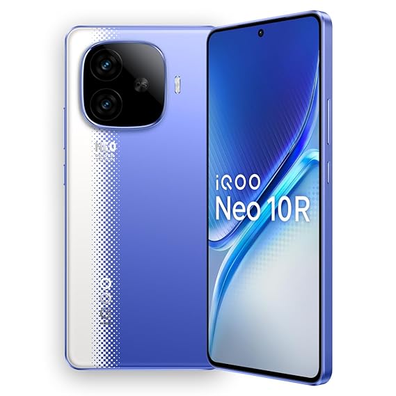 iQOO Neo 10R 5G (Raging Blue, 8GB RAM, 256GB Storage) | Snapdragon 8s Gen 3 Processor | India's Slimmest 6400mAh Battery Smartphone | Segment's Most Stable 90FPS for 5 Hours iQOO Neo 10R 5G (Raging Blue, 8GB RAM, 256GB Storage) | Snapdragon 8s Gen 3 Processor | India's Slimmest 6400mAh Battery Smartphone | Segment's Most Stable 90FPS for 5 Hours - Image 1