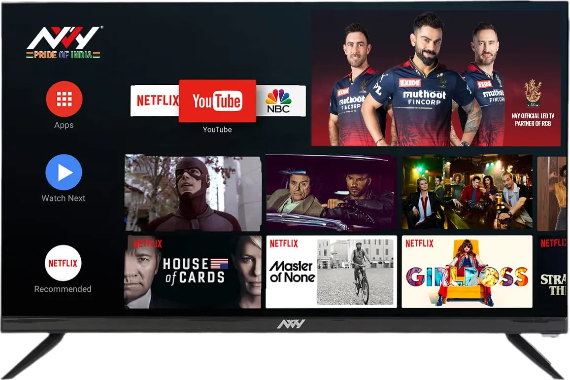 NVY 109 cm (43 Inch) FHD Smart Frameless LED TV, NVA43SFR1 (Black) (2023 Model) - Image 1