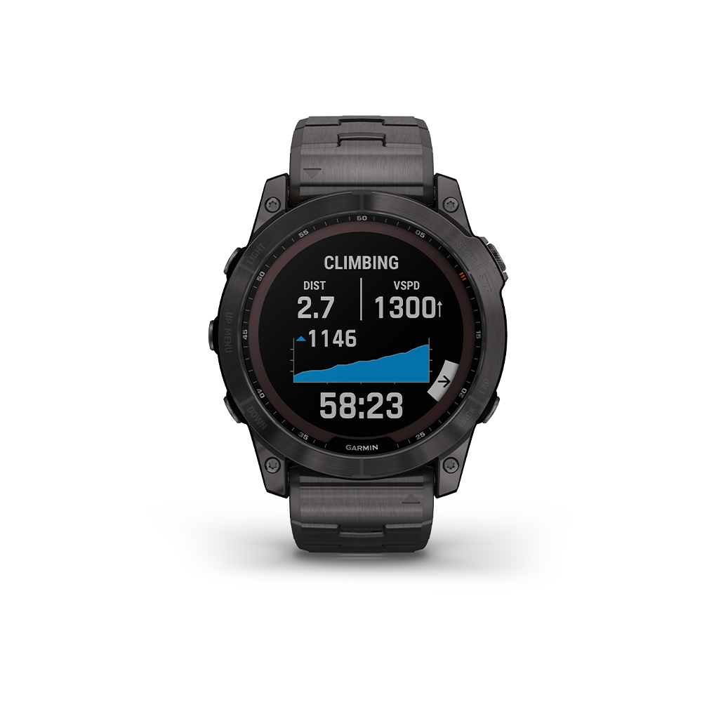 Garmin Smart Watch Fenix 7X Solar,Saph,Carbon Gray Ti W/Metal Band (Comes With One Extra Black Silicon Band Foc) - Image 4