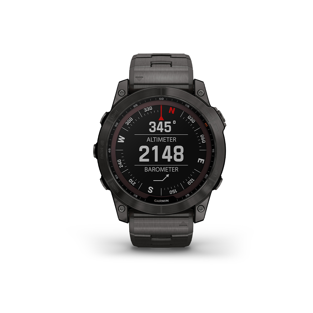 Garmin Smart Watch Fenix 7X Solar,Saph,Carbon Gray Ti W/Metal Band (Comes With One Extra Black Silicon Band Foc) - Image 2