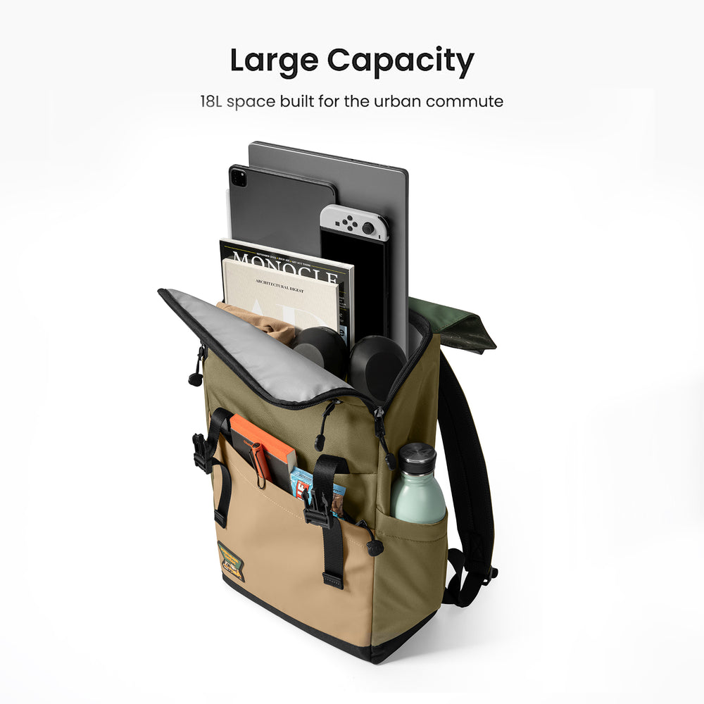 Slash-T64 Flip Laptop Backpack 15.6 Inch/18L-Green - Image 3