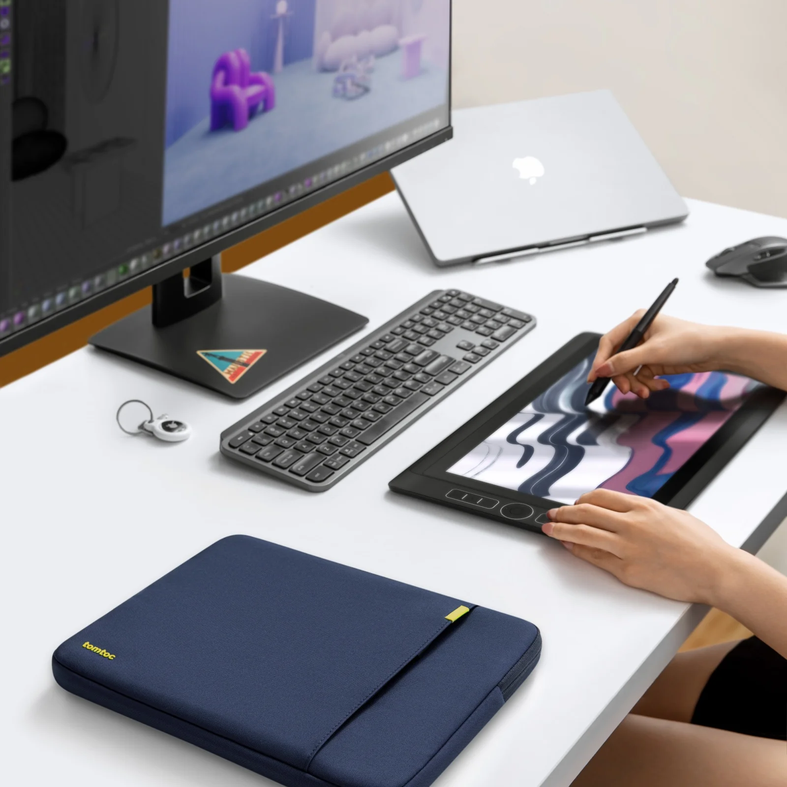 Defender-A13 Laptop Sleeve 38.1 cm(15 Inch) MacBook-Navy Blue - Image 10