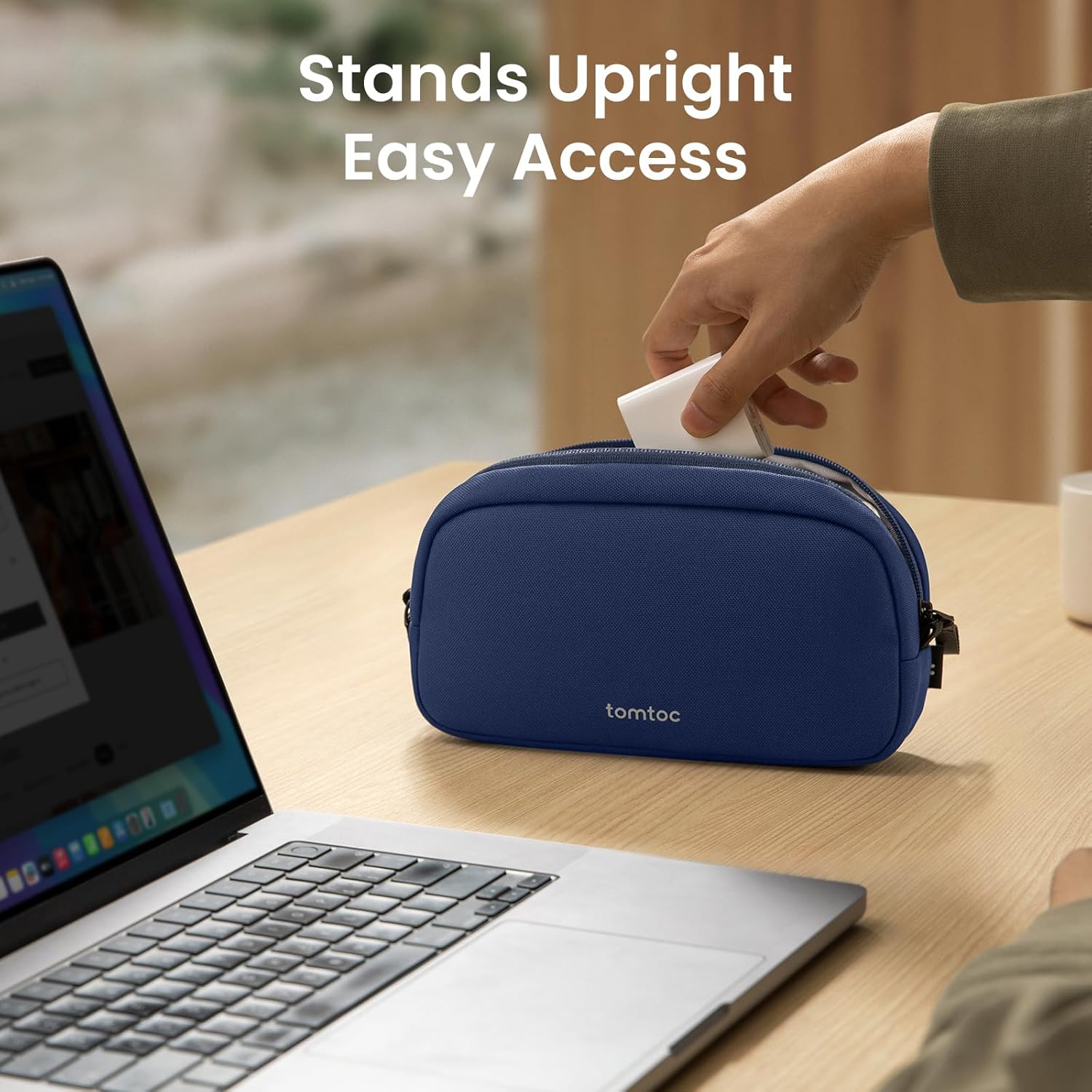 Light-T12 Electronic Accessory Pouch Navy Blue - Image 10