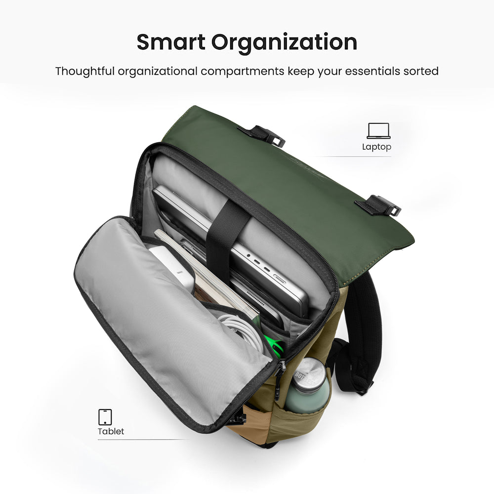 Slash-T64 Flip Laptop Backpack 15.6 Inch/18L-Green - Image 4