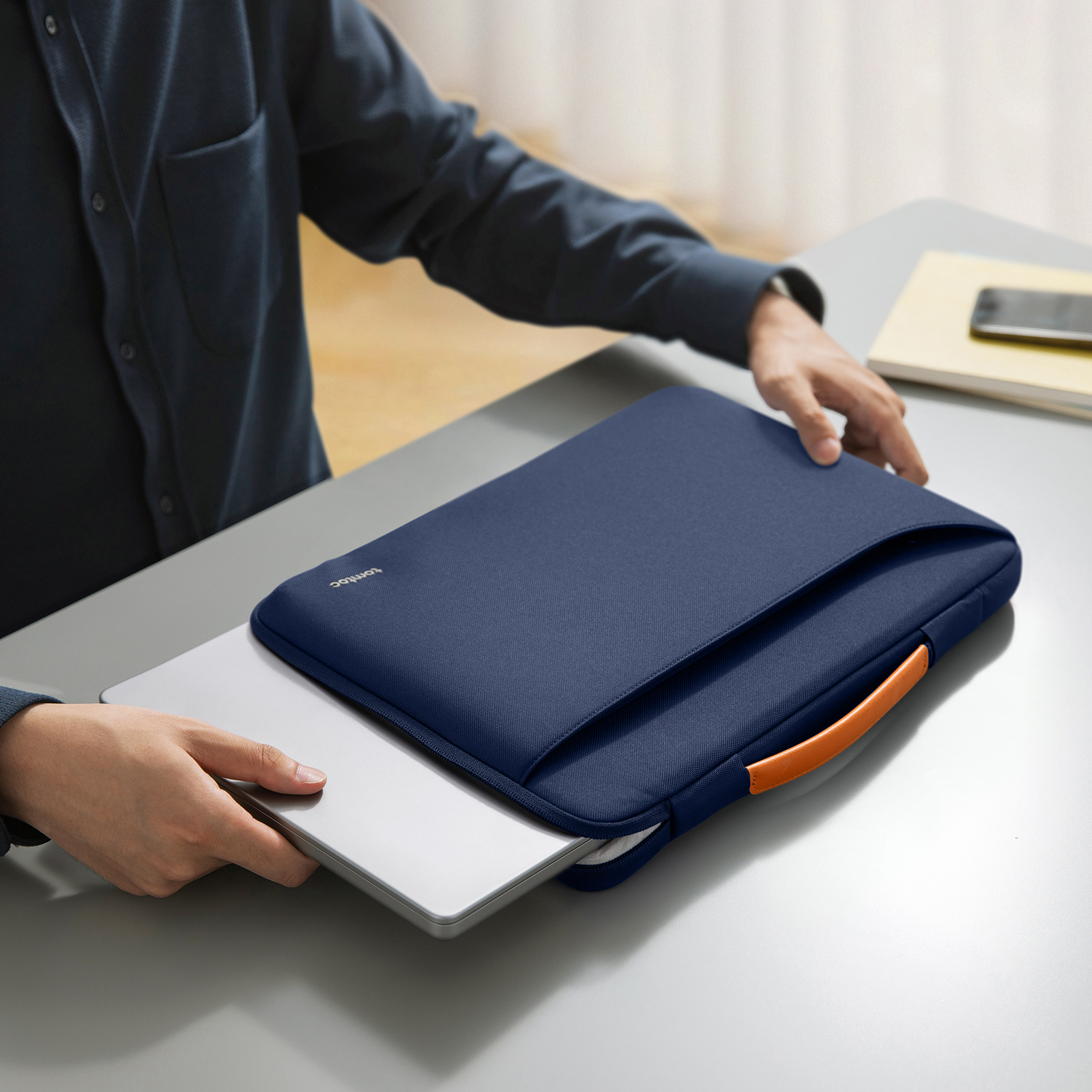 Defender-A22 Laptop Briefcase 16 Inch MacBook-Navy Blue - Image 9