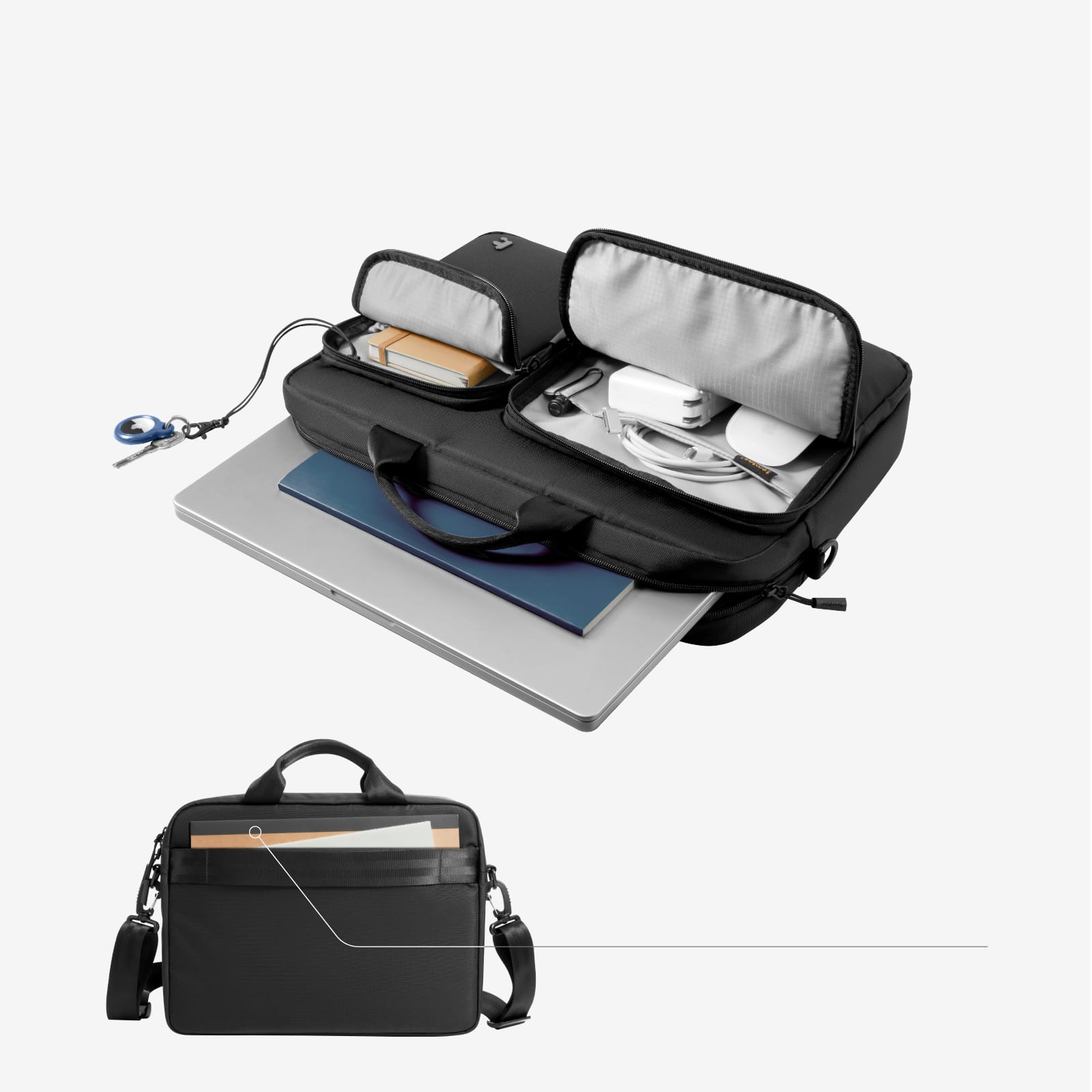 Navigator-A33 Laptop Shoulder Bag-40.64 cm(16 Inch) Universal-Black - Image 7