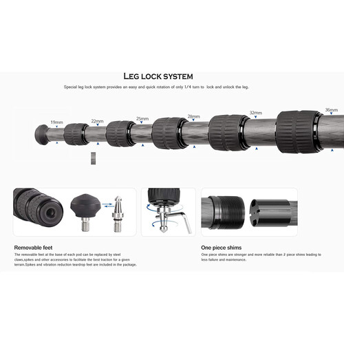 Leofoto MP-366C 6-Section Carbon Fiber Monopod - Image 4