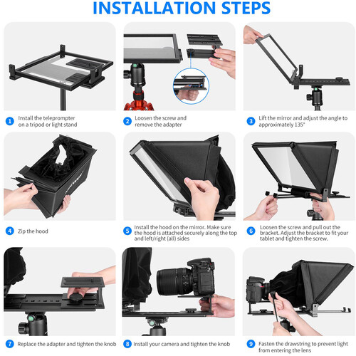 Neewer X12 Aluminum Alloy Teleprompter With Remote App And Carry Case