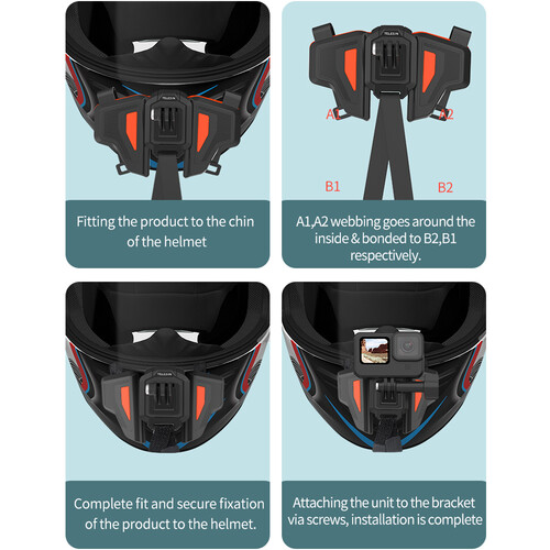 Telesin Motorcycle Helmet Chin Mount For GoPro, Insta360, DJI, SJ Cam Action Cameras - Image 18