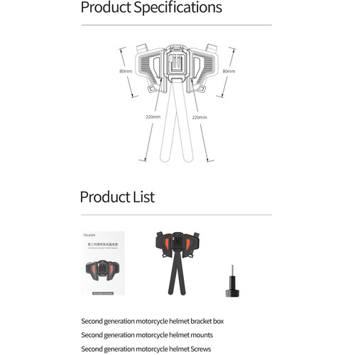 Telesin Motorcycle Helmet Chin Mount For GoPro, Insta360, DJI, SJ Cam Action Cameras - Image 21