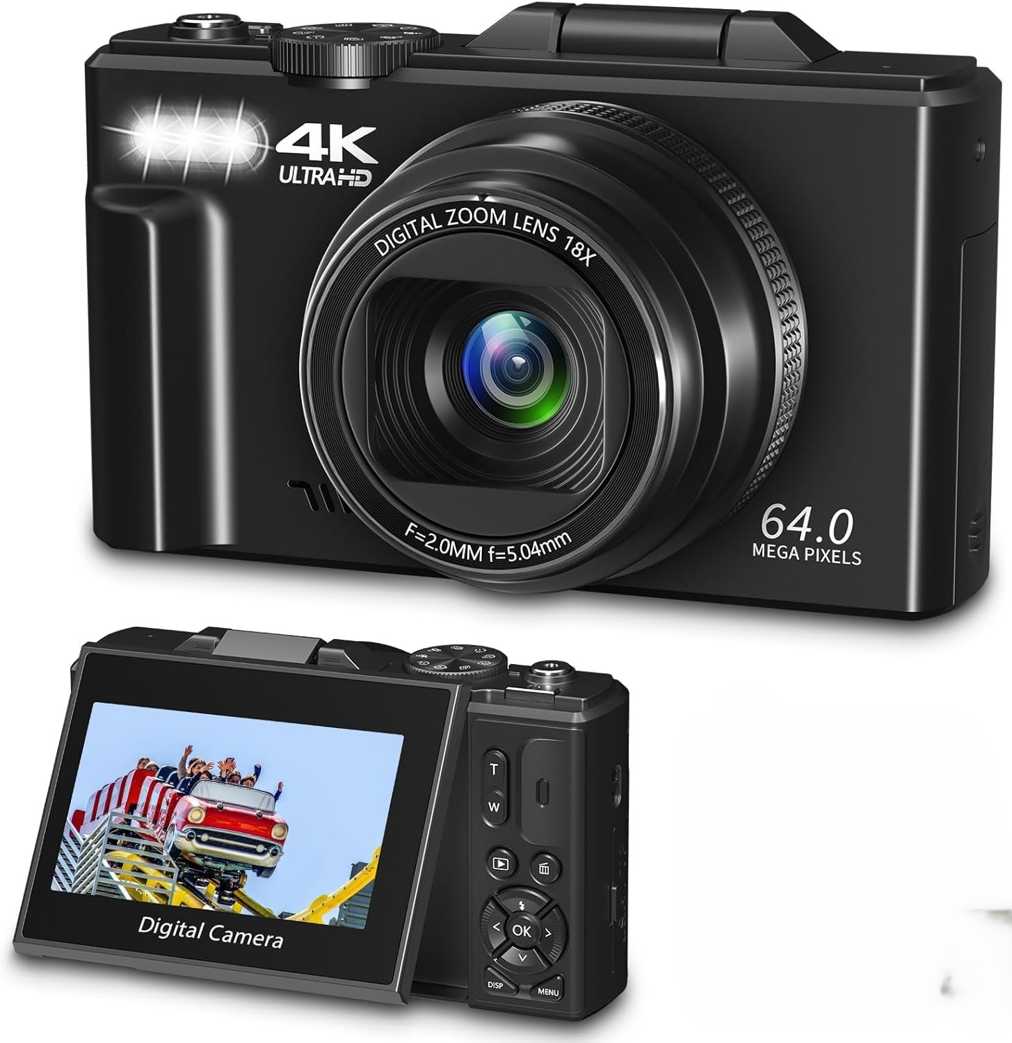 Leqtroniq Digital Camera For Photography, 4K, 64Mp Vlogging Camera For Youtube, 3" 180° Flip Screen 18X Digital Zoom Compact Vlog Travel Camera With 4K Wifi Leqtroniq Digital Camera For Photography, 4K, 64Mp Vlogging Camera For Youtube, 3" 180° Flip Screen 18X Digital Zoom Compact Vlog Travel Camera With 4K Wifi - Image 1