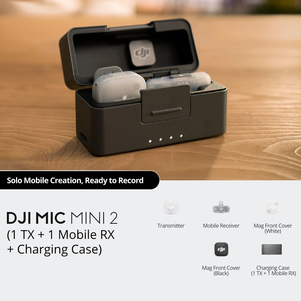 DJI Mic Mini 2 Compact Wireless Microphone System (1 TX + 1 Mobile RX + Charging Case) - Image 3