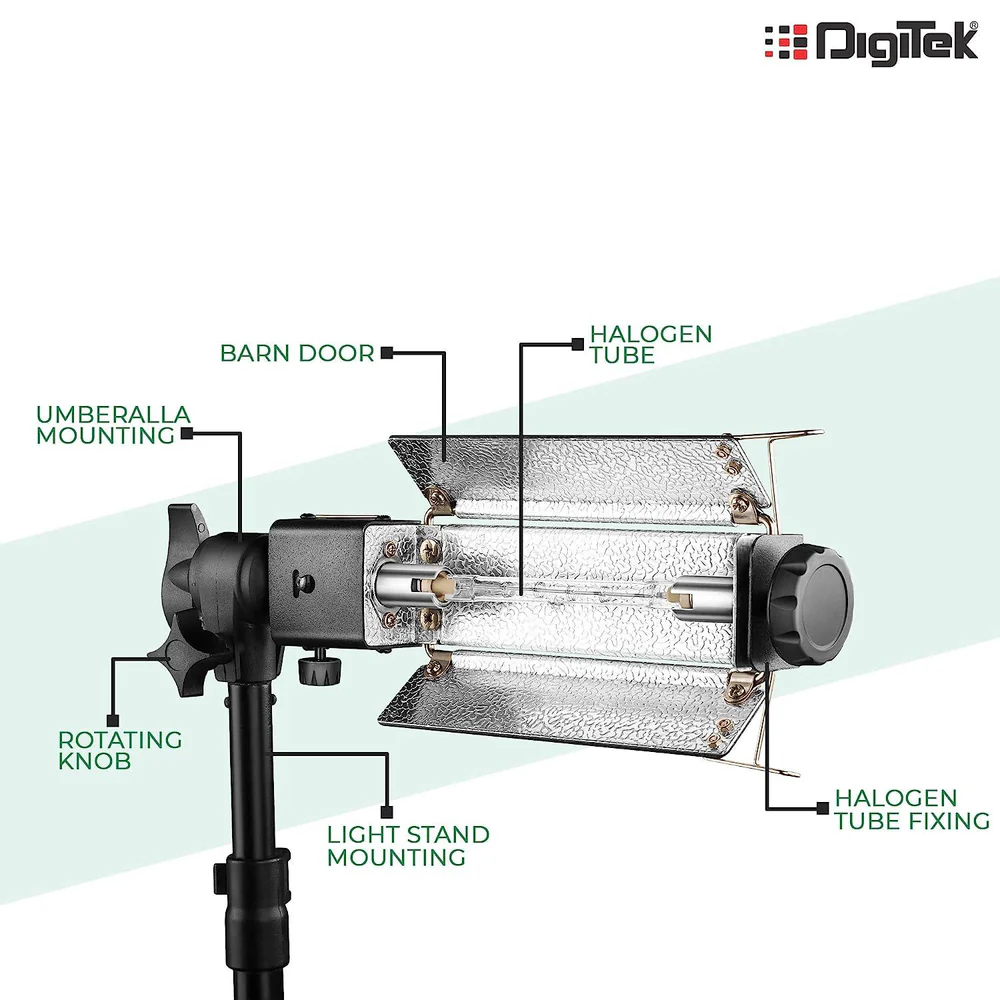 Digitek (DPL 003) Porta Light with 1000 Watt Halogen Tube | for Video & Still Photography - Image 2